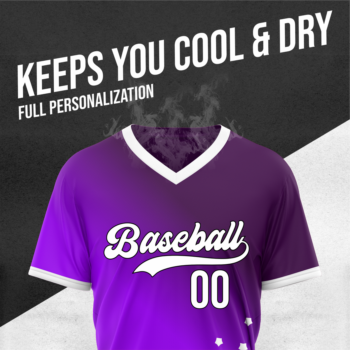 Custom Twilight Stars Baseball Purple Sports Jersey Personalized Uniform with Name & Number