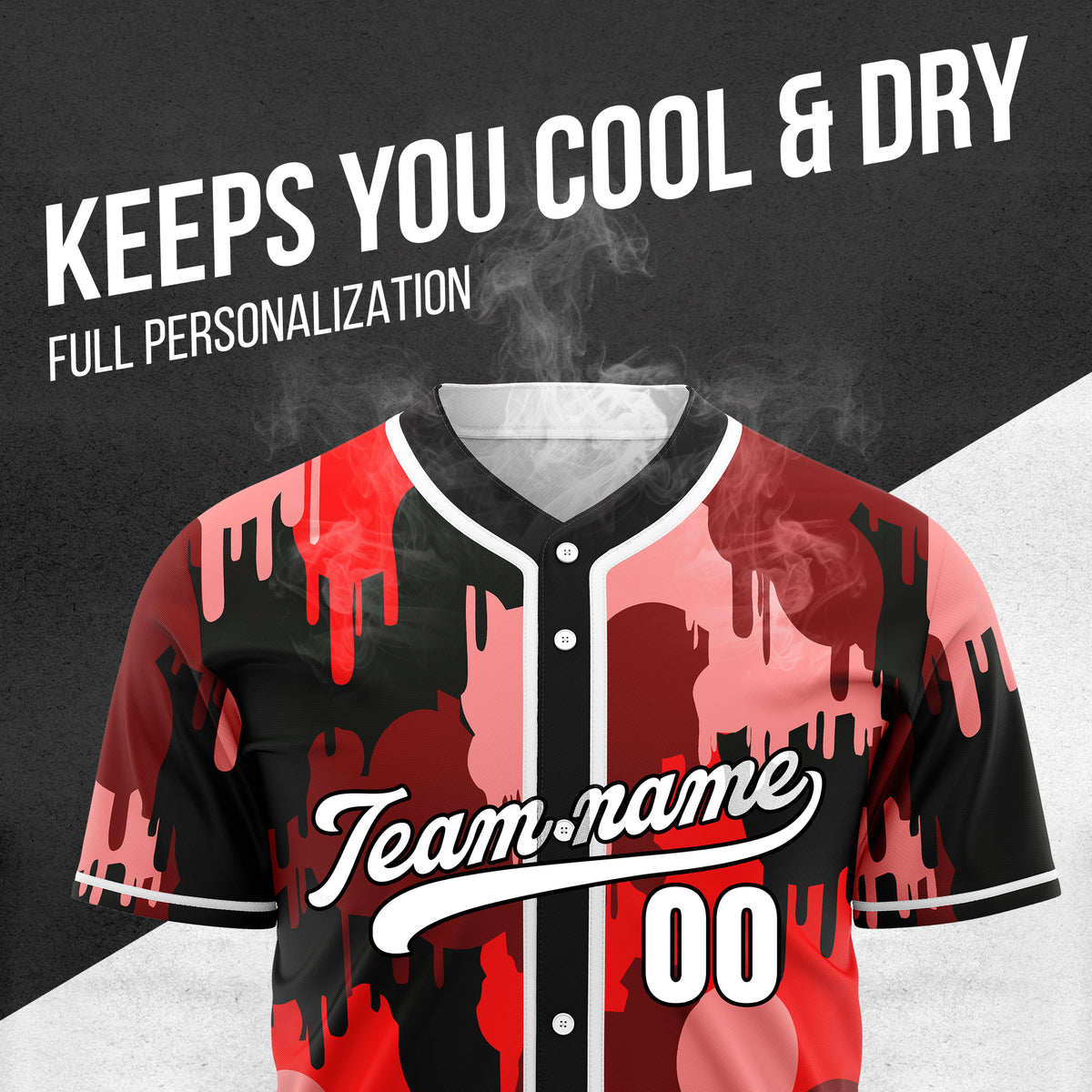 Custom Paint Hustlers Red Baseball Sports Jersey Personalized Uniform with Name & Number