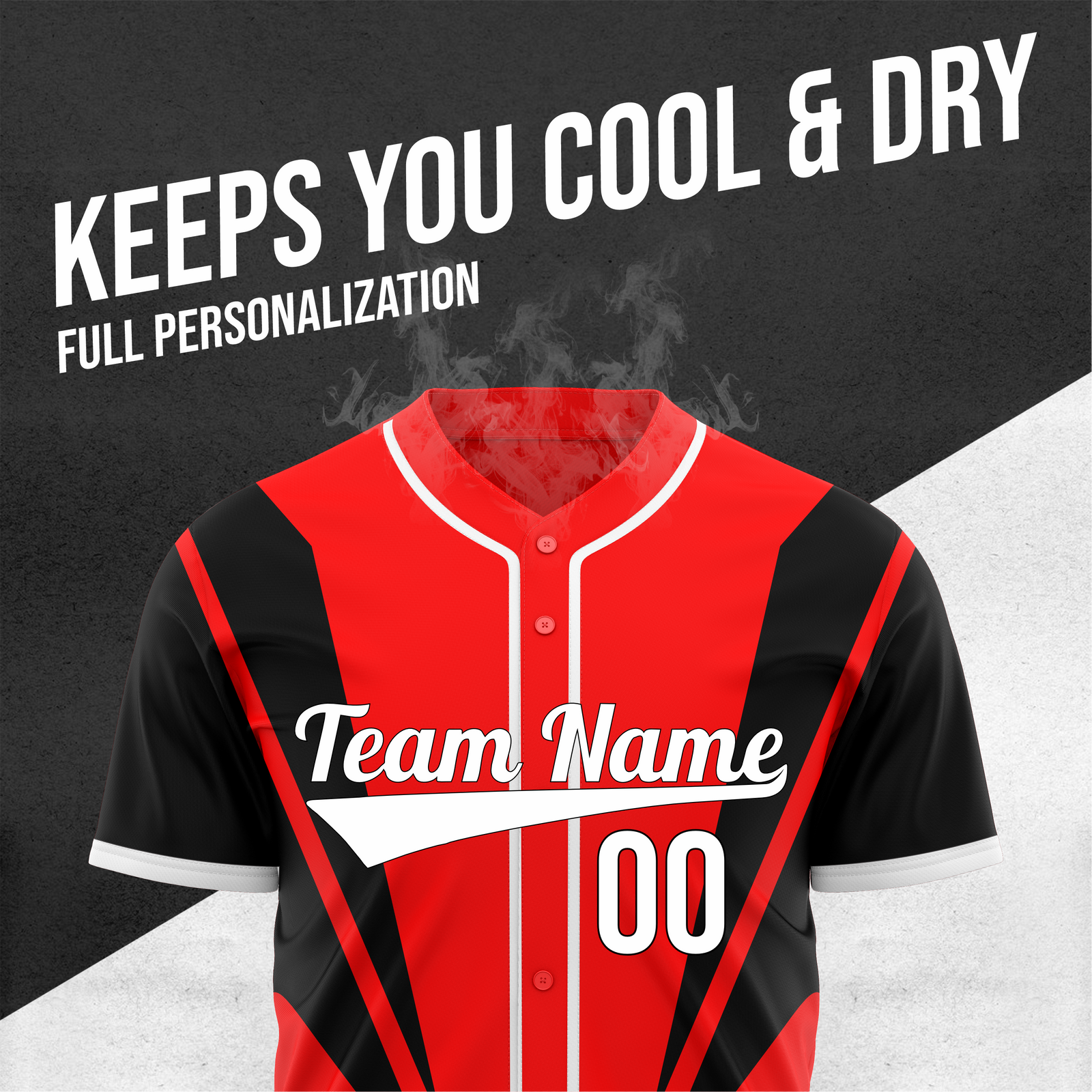 Custom Panel Flow Baseball Red Sports Jersey Personalized Uniform with Name & Number