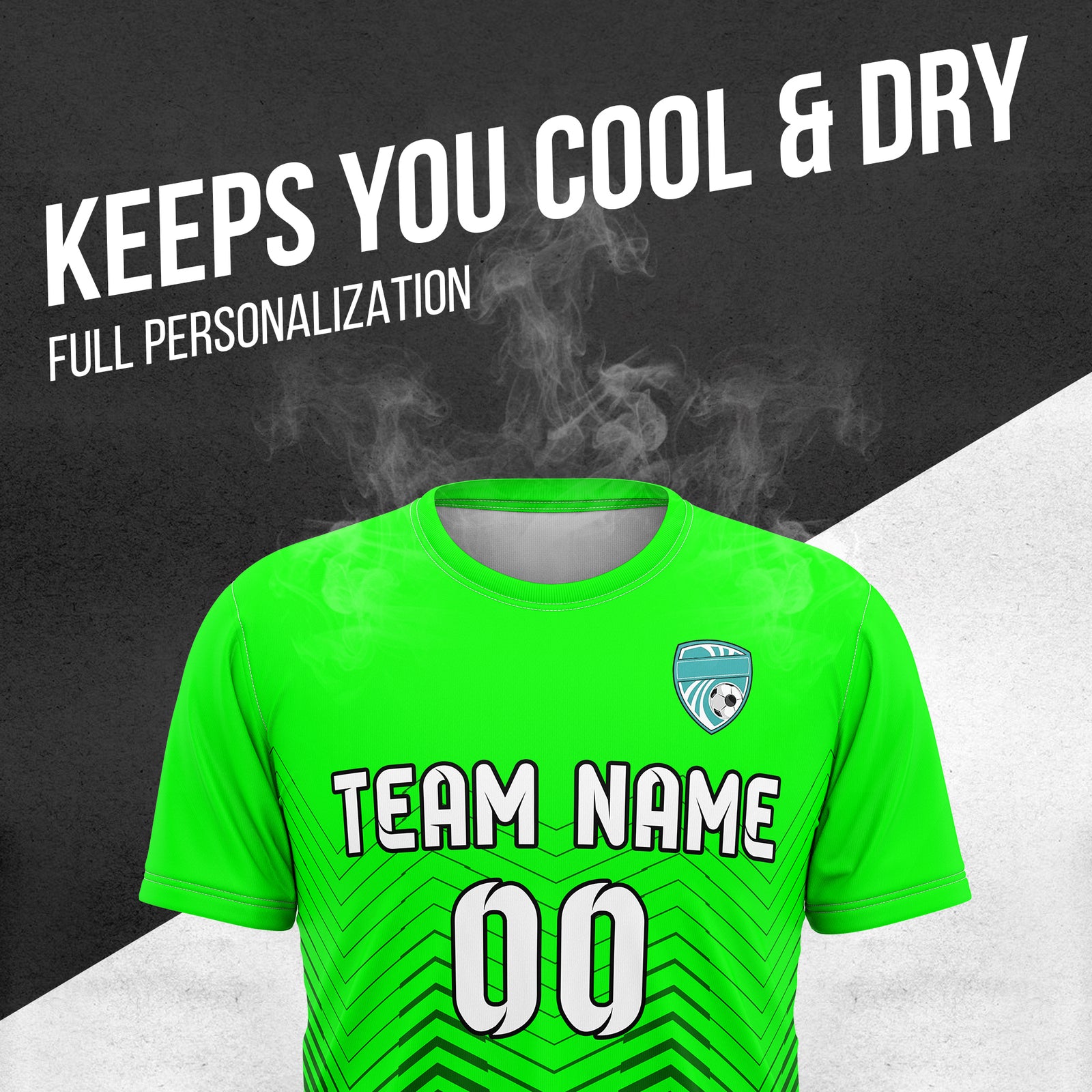 Custom Apex Strike R Side Pattern Neon Green Soccer sport Tops Jersey