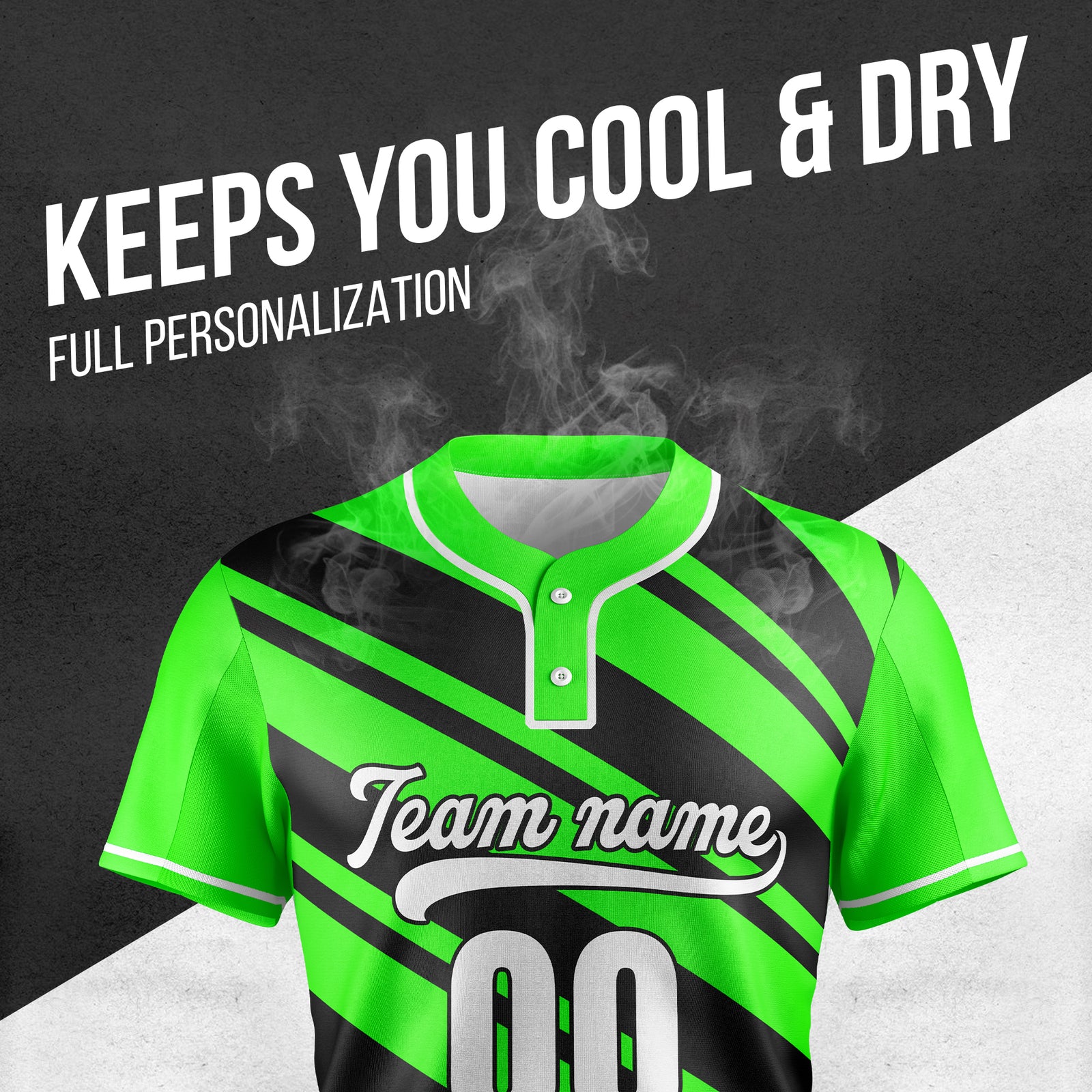 Custom Bold Flow Neon Green Baseball Sports Jersey Personalized Uniform with Name & Number
