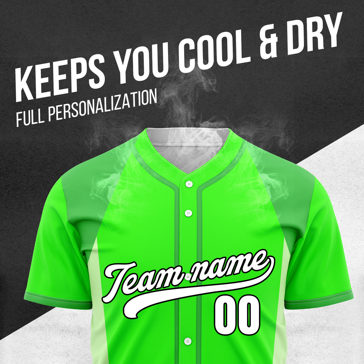 Custom Timeless Stripes Baseball Neon Green Sports Jersey Personalized Uniform with Name & Number