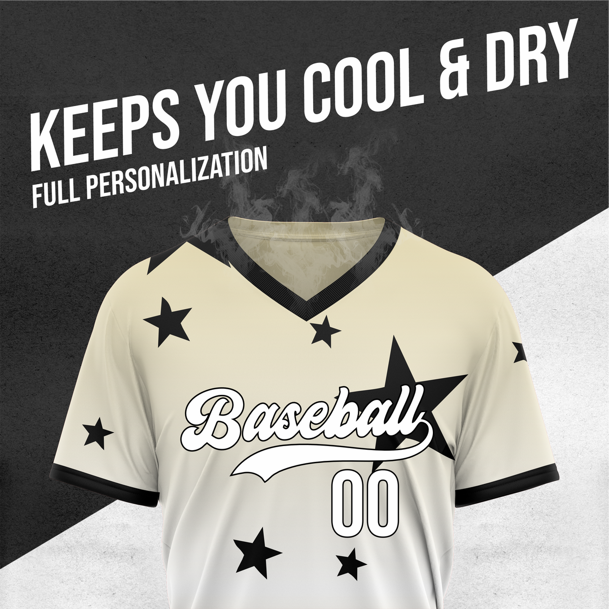 Custom Starfall Gradient Baseball Khaki Sports Jersey Personalized Uniform with Name & Number