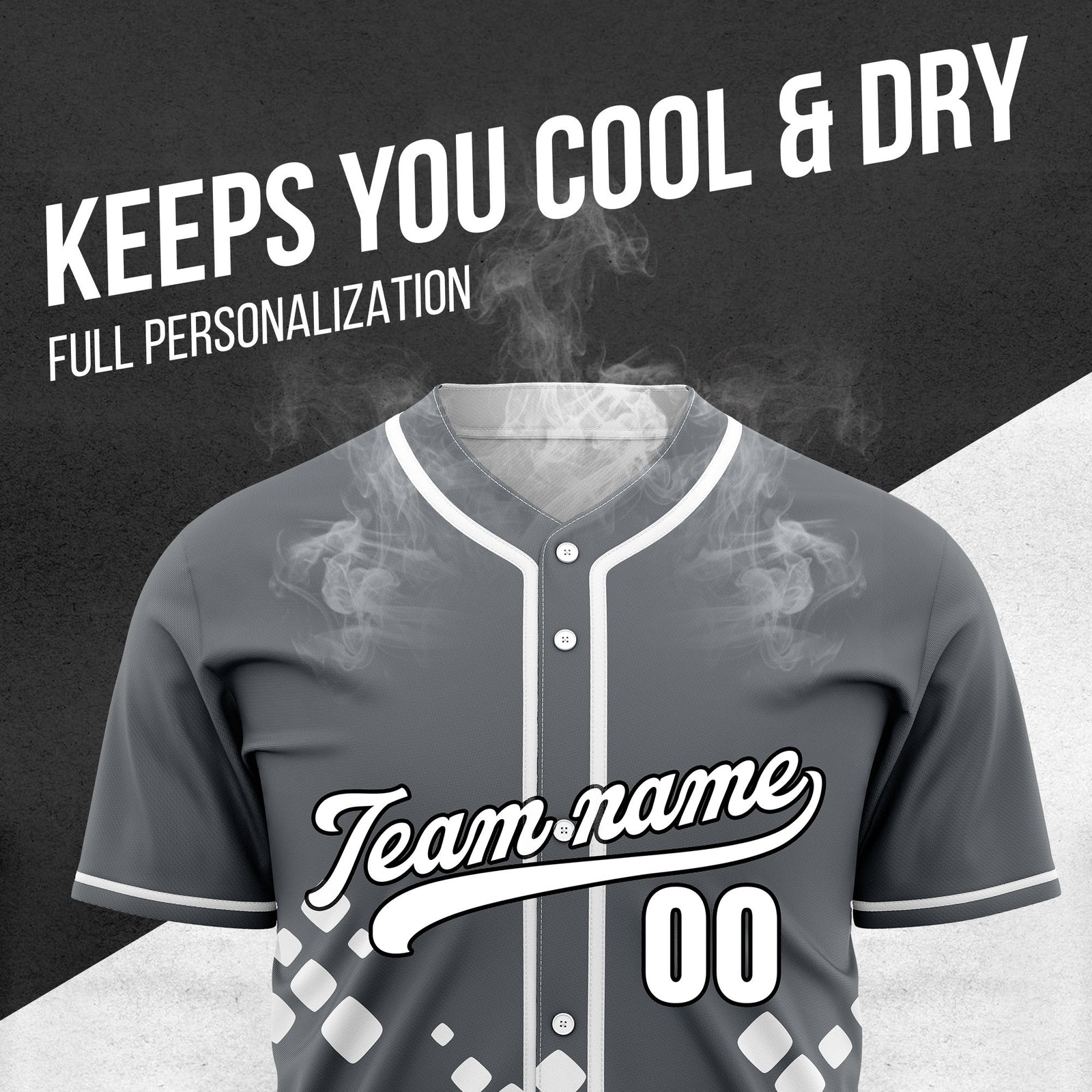 Custom Shadow Sparks Dark Grey Baseball Sports Jersey Personalized Uniform with Name & Number