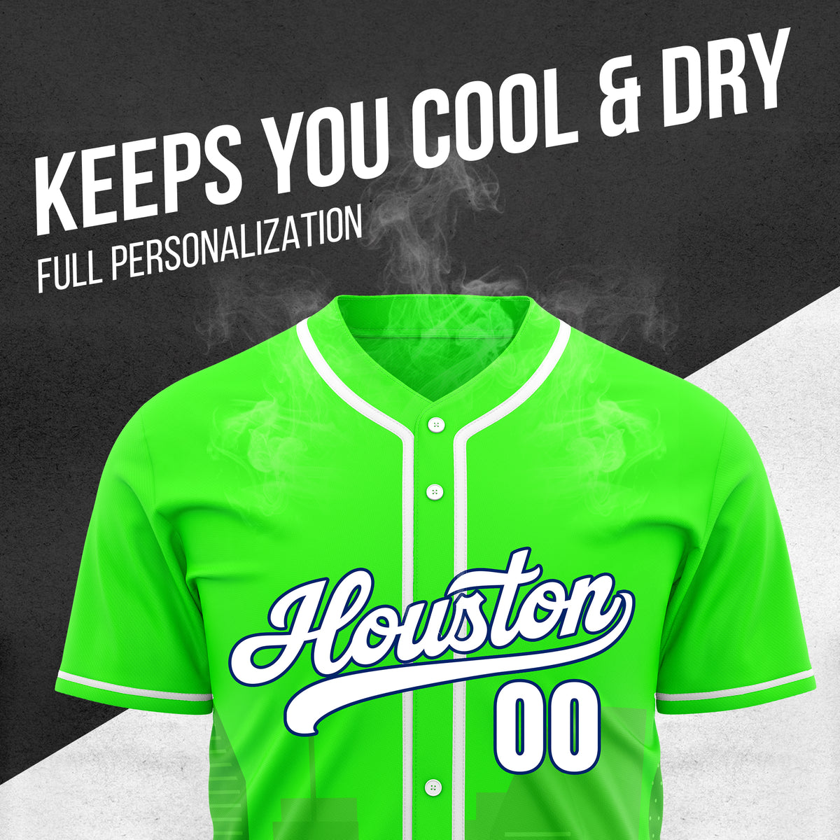 Custom City Pulse Neon Green Baseball Sports Jersey Personalized Uniform with Name & Number
