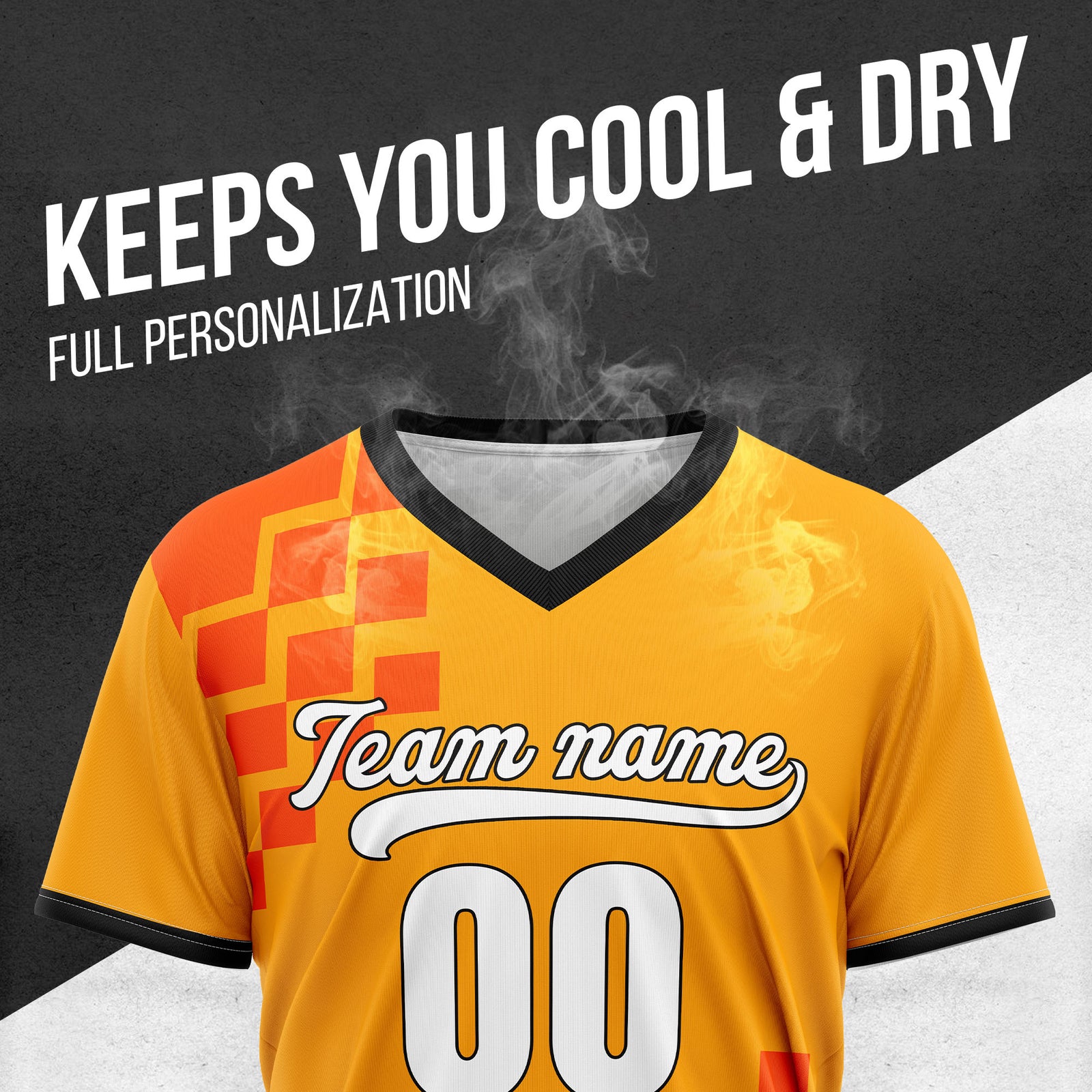 Custom Shadow Pixel Orange Baseball Sports Jersey Personalized Uniform with Name & Number