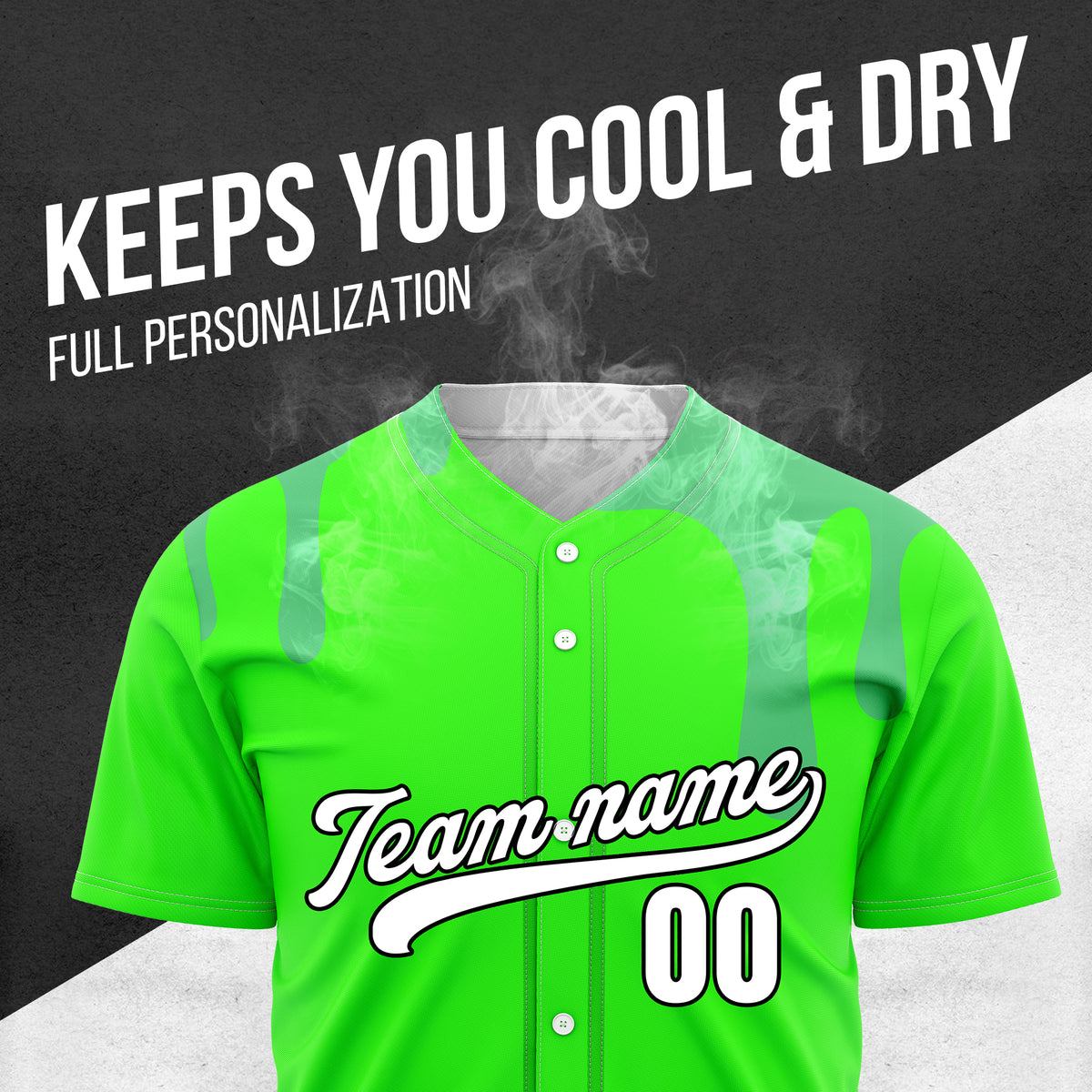 Custom Ink Dripline Neon Green Sports Jersey Personalized Uniform with Name & Number