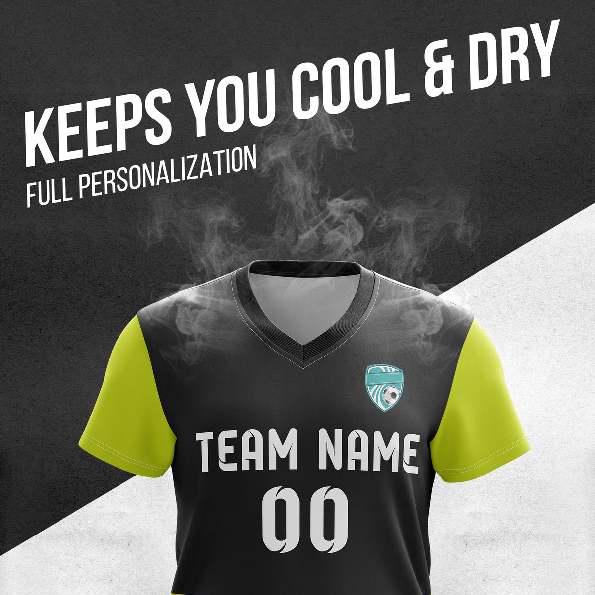 Custom BaseLine V Stripe Pattern Black Soccer sport Tops Jersey