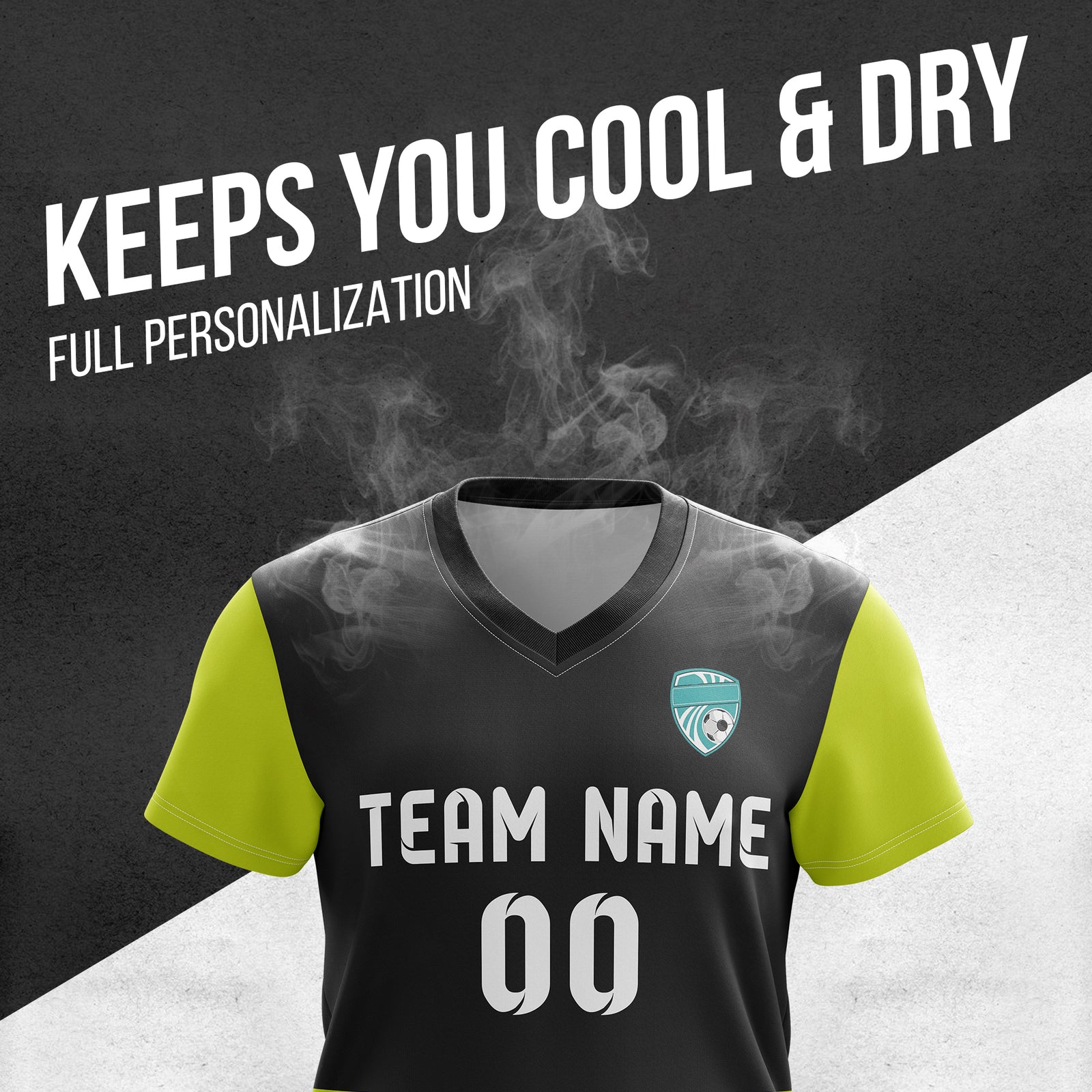 Custom BaseLine V Stripe Pattern Black Soccer sport Tops Jersey