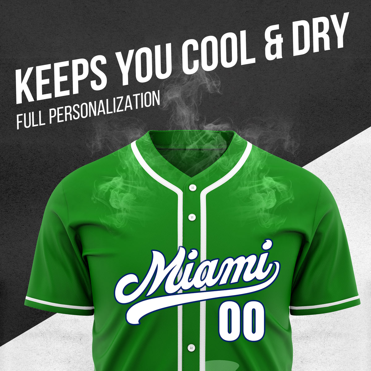 Custom City Tide Green Baseball Sports Jersey Personalized Uniform with Name & Number