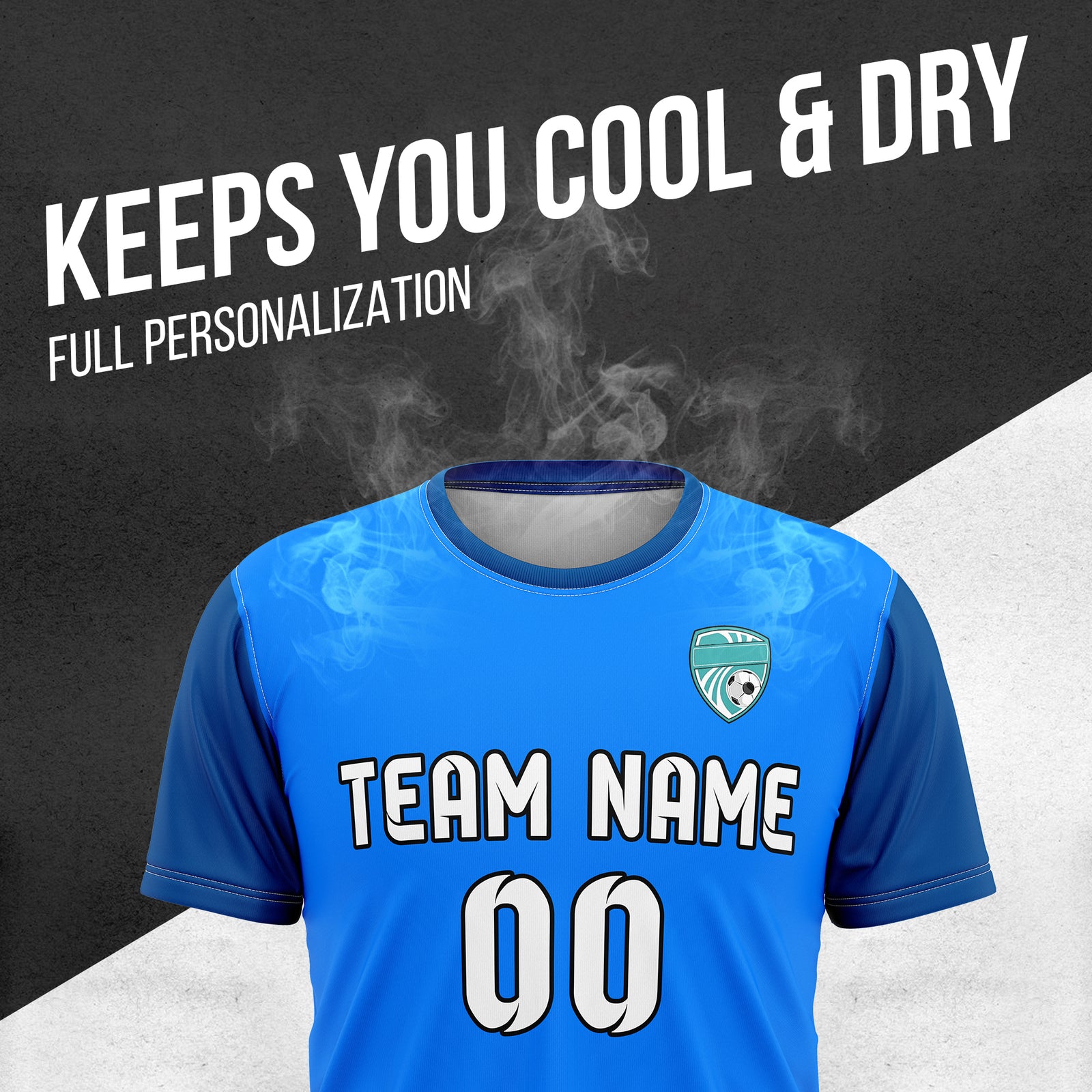 Custom BaseLine Stripe Blue Soccer sport Tops Jersey