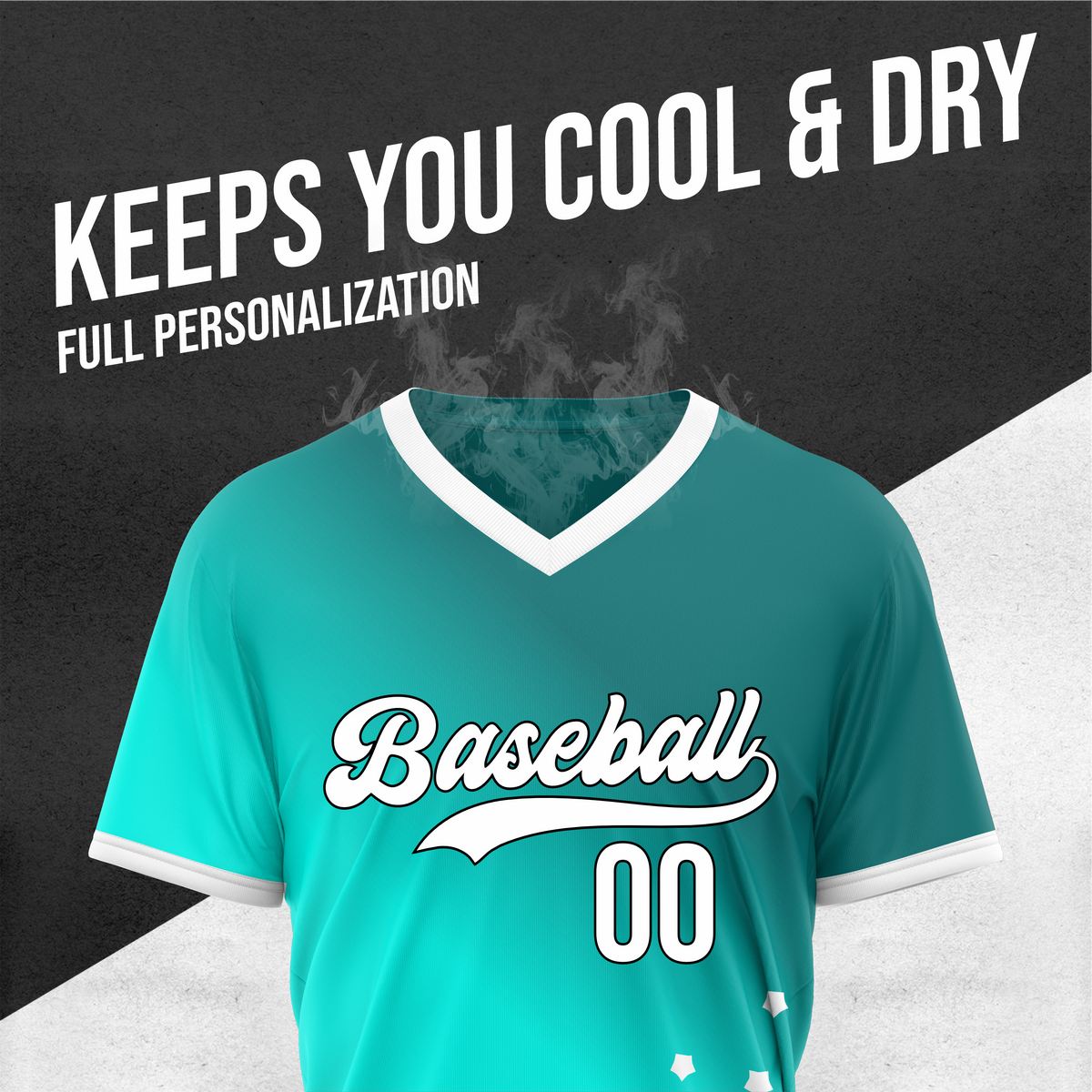 Custom Twilight Stars Baseball Aqua Sports Jersey Personalized Uniform with Name & Number
