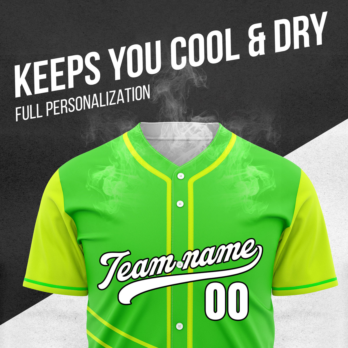 Custom Swift Neon Green Raglan Style Baseball Sports Jersey Personalized Uniform with Name & Number