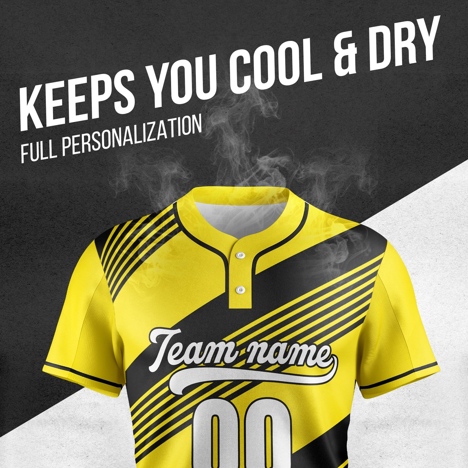 Custom Crossfire Yellow Baseball Sports Jersey Personalized Uniform with Name & Number