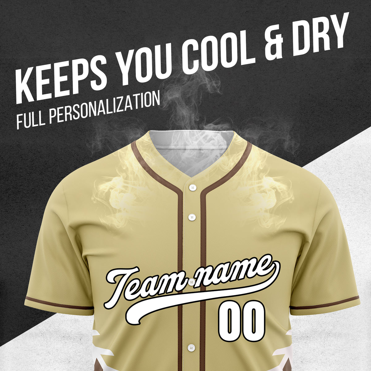 Custom Stitchline Baseball Khaki Sports Jersey Personalized Uniform with Name & Number