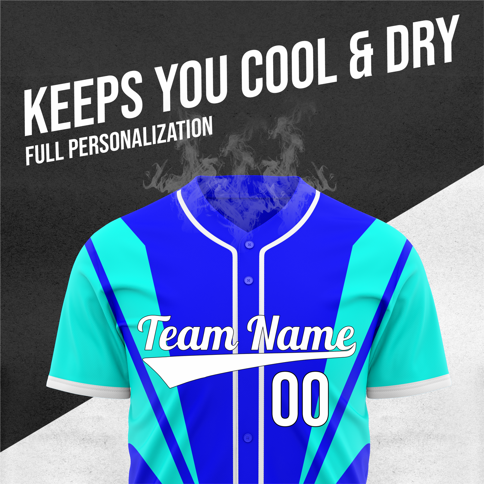 Custom Panel Flow Baseball Blue Sports Jersey Personalized Uniform with Name & Number