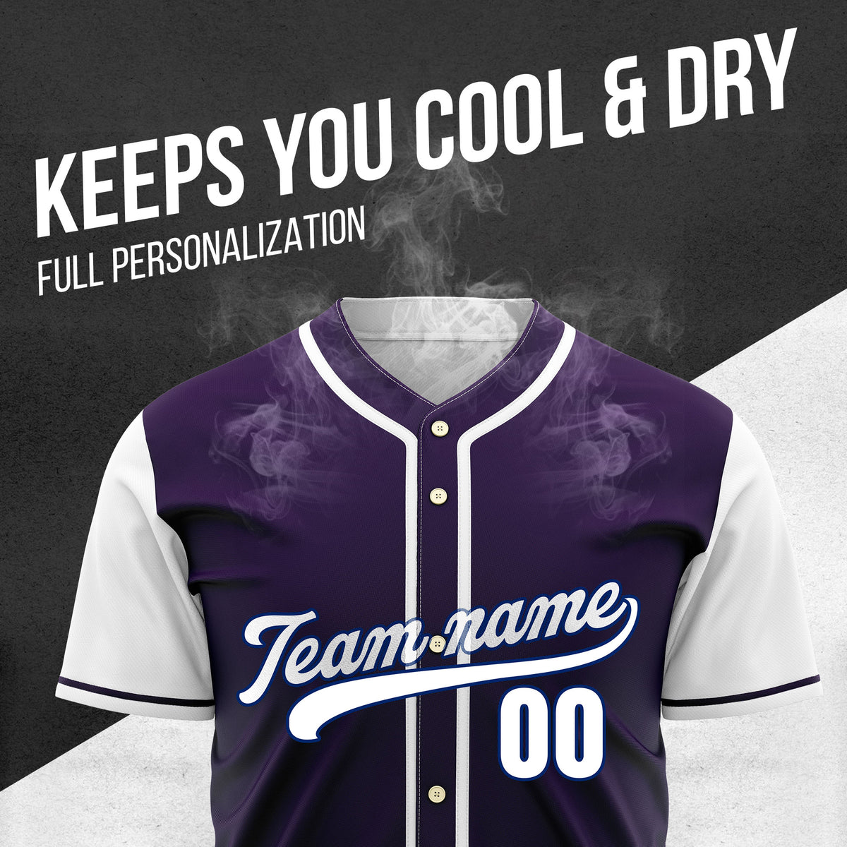 Custom Crimson Purple Raglan Style Baseball Sports Jersey Personalized Uniform with Name & Number