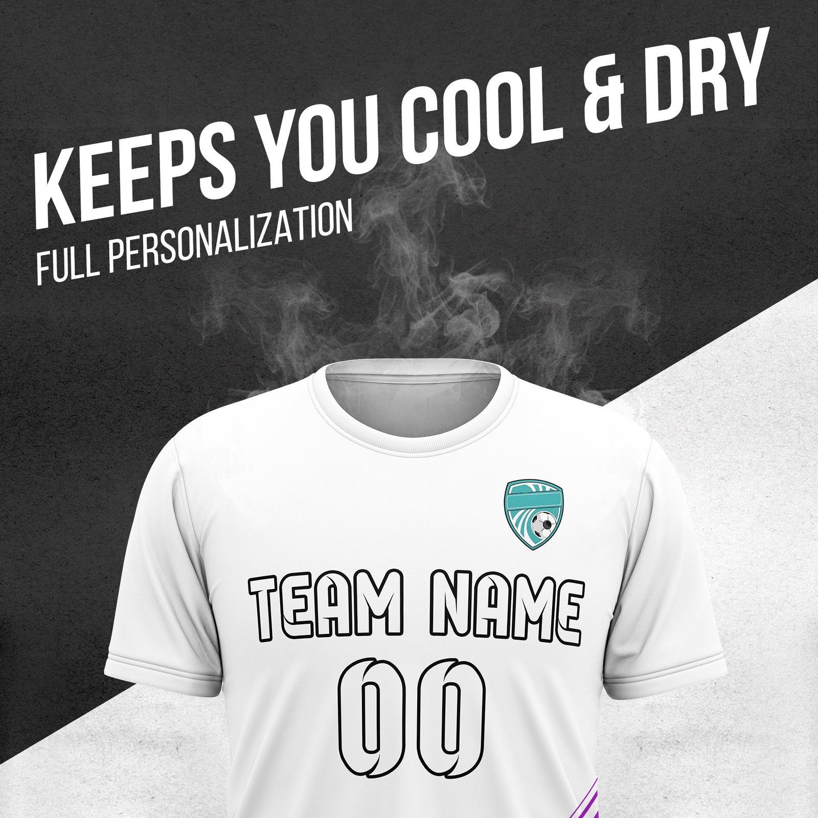 Custom WaveLine Stripe White Soccer sport Tops Jersey