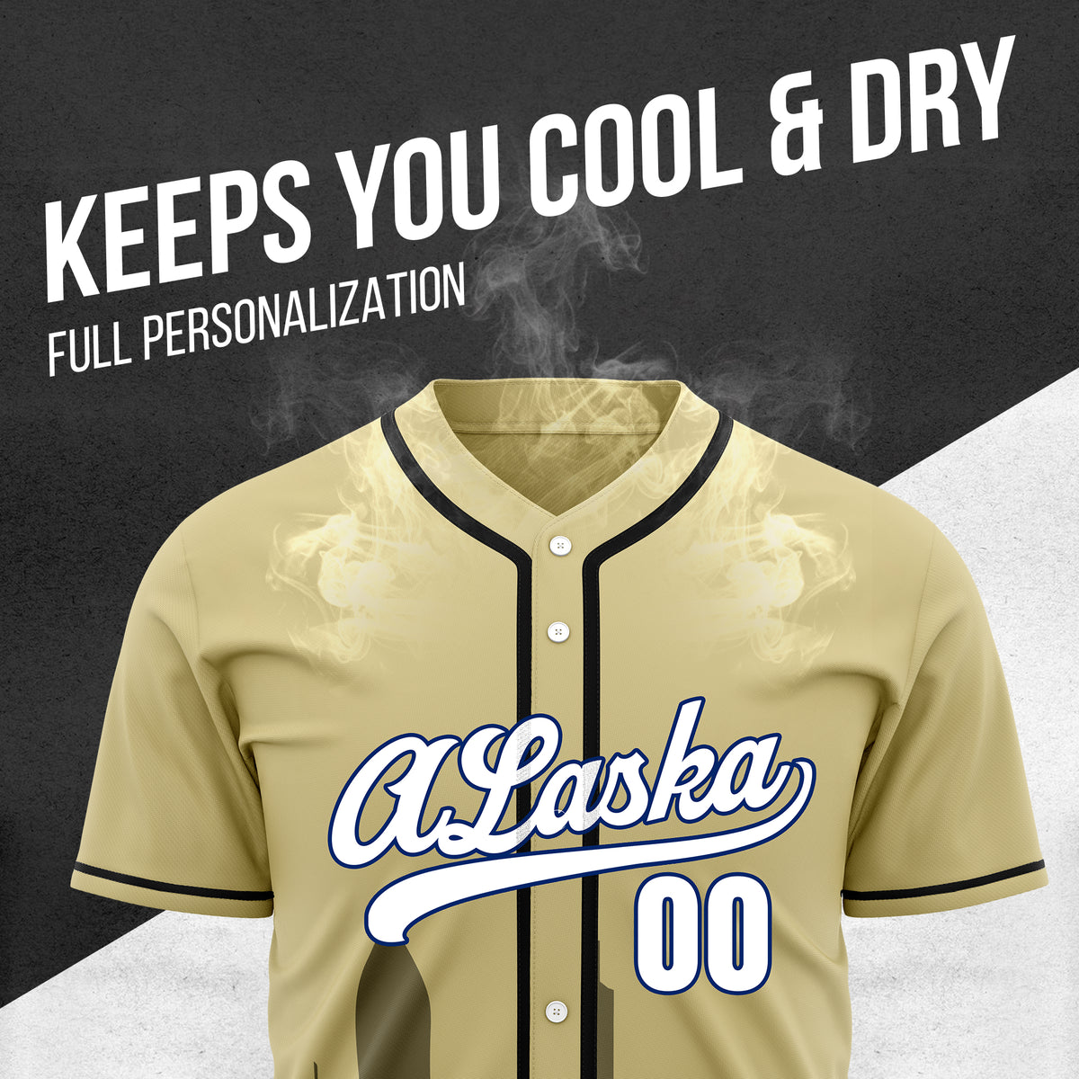 Custom City Horizon Khaki Baseball Sports Jersey Personalized Uniform with Name & Number