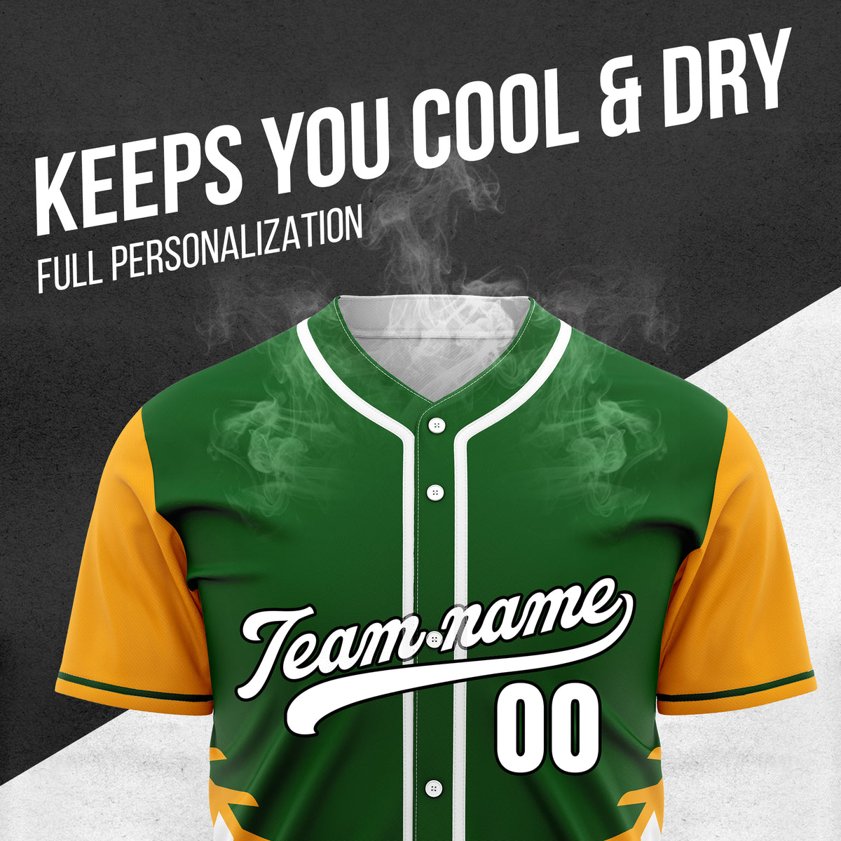 Custom Stitchline Baseball Green Sports Jersey Personalized Uniform with Name & Number