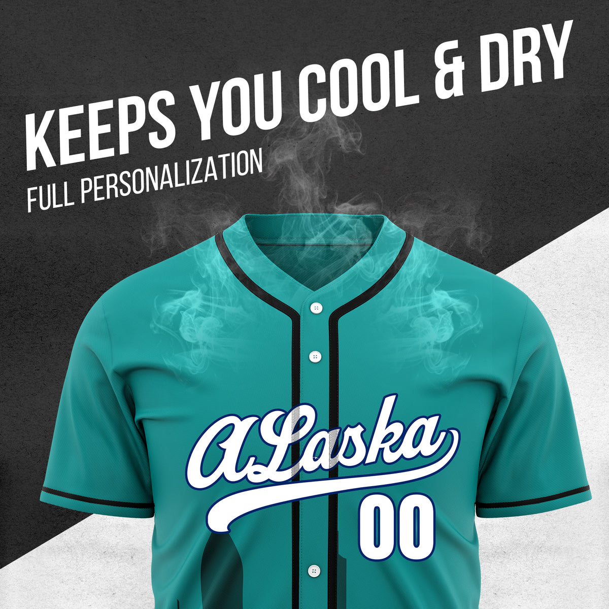 Custom City Horizon Teal Baseball Sports Jersey Personalized Uniform with Name & Number