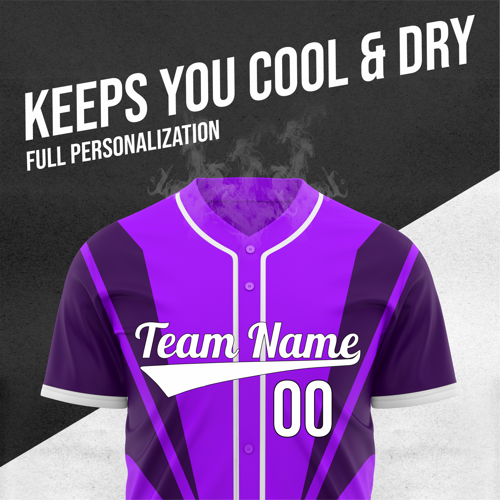 Custom Panel Flow Baseball Purple Sports Jersey Personalized Uniform with Name & Number
