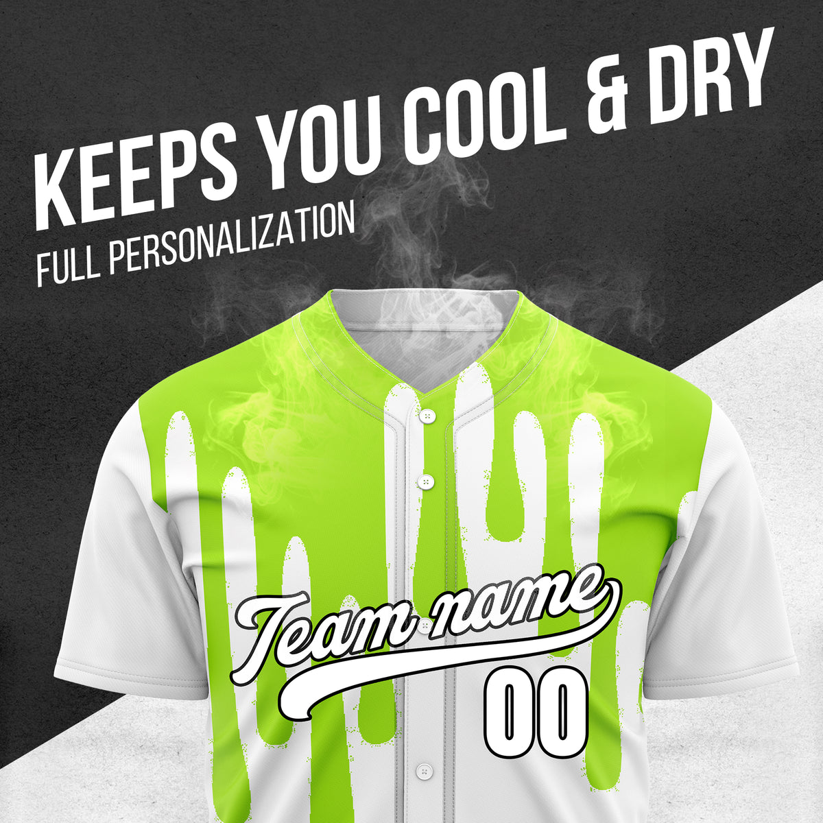 Custom Ink Drip White Sports Jersey Personalized Uniform with Name & Number
