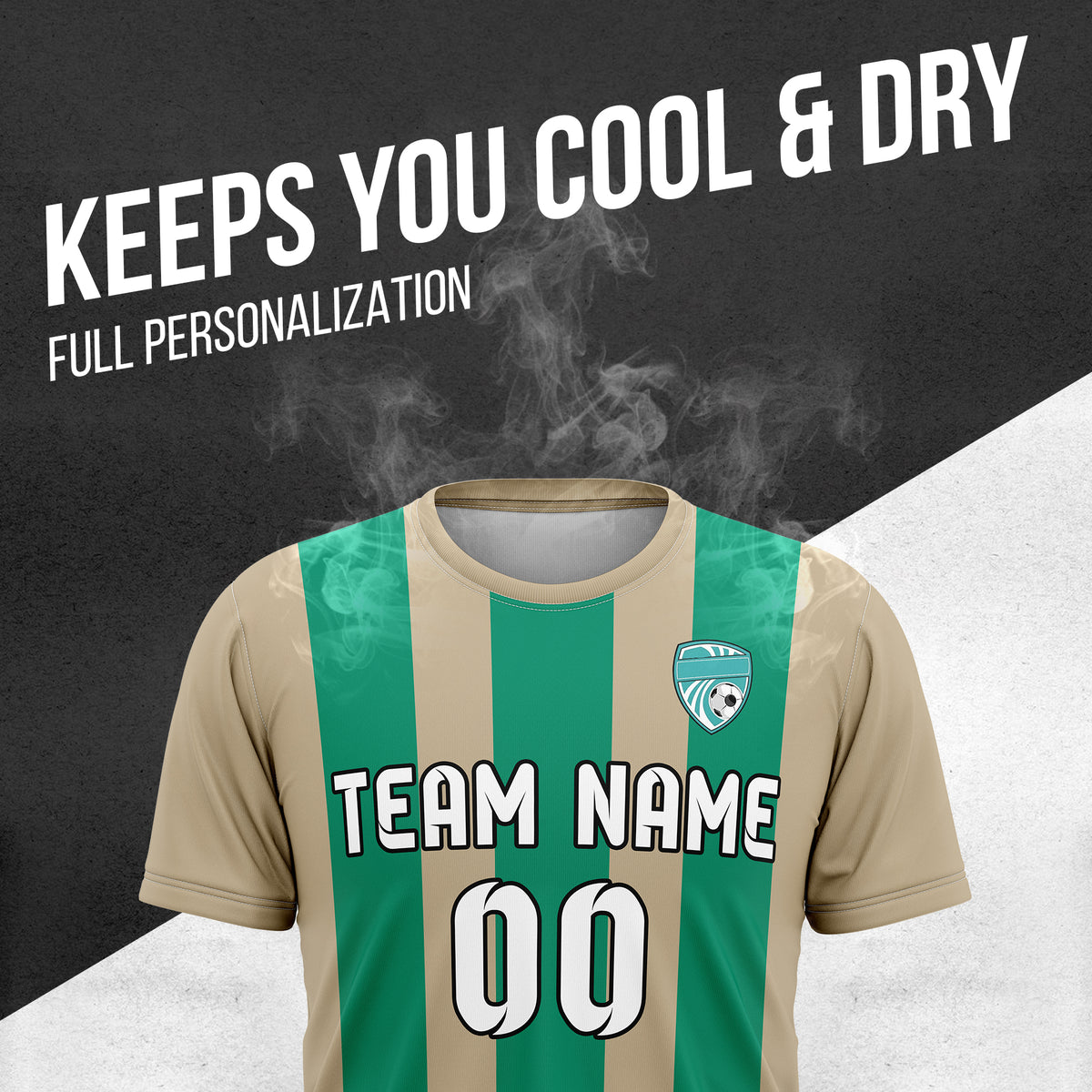 Custom Striker Stripe khaki Soccer sport Tops Jersey