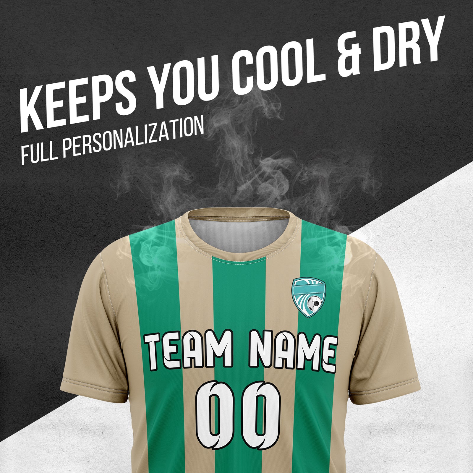 Custom Striker Stripe khaki Soccer sport Tops Jersey