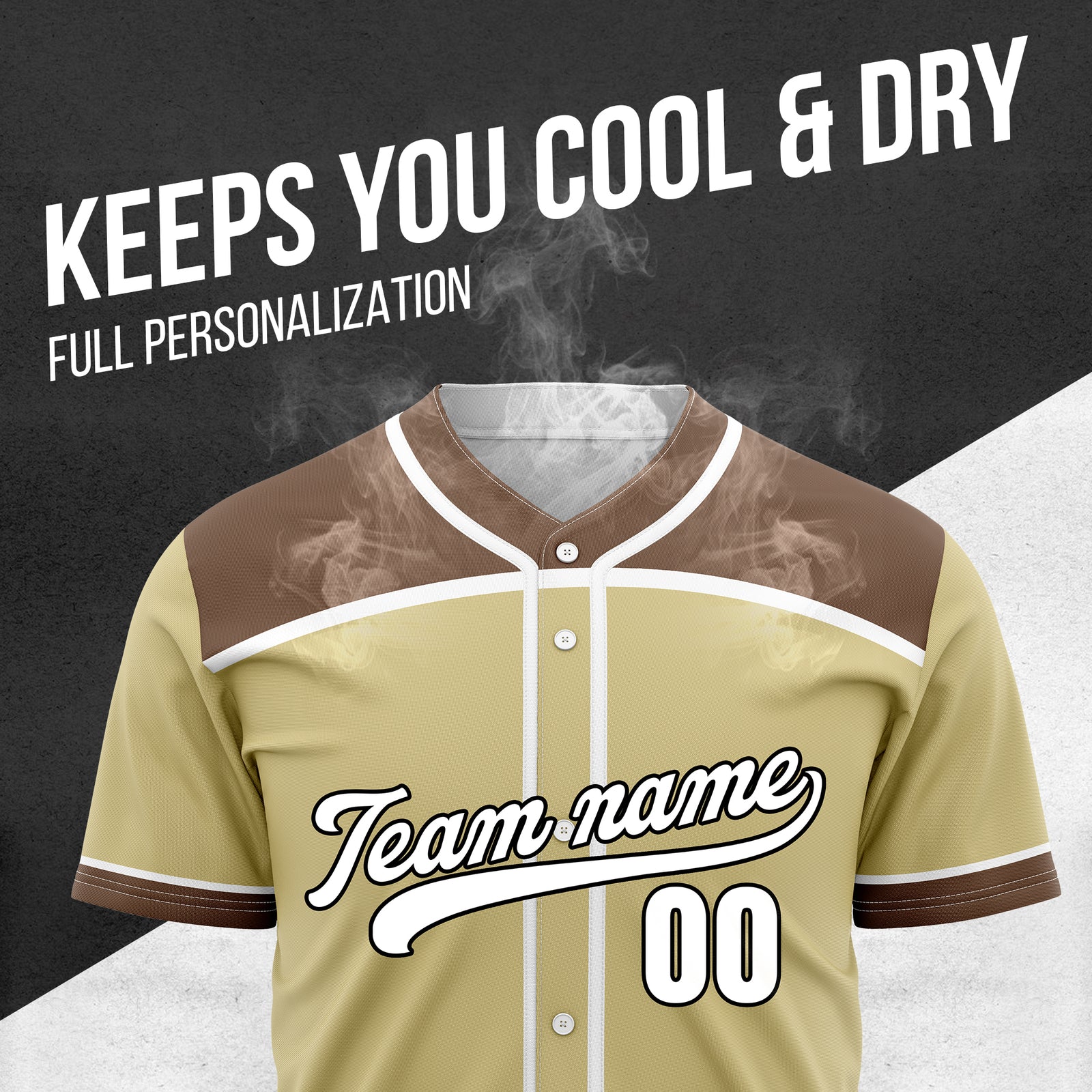 Custom Marquee Classic Baseball Khaki Sports Jersey Personalized Uniform with Name & Number
