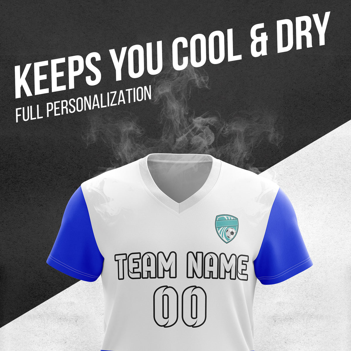 Custom BaseLine V Stripe Pattern White Soccer sport Tops Jersey