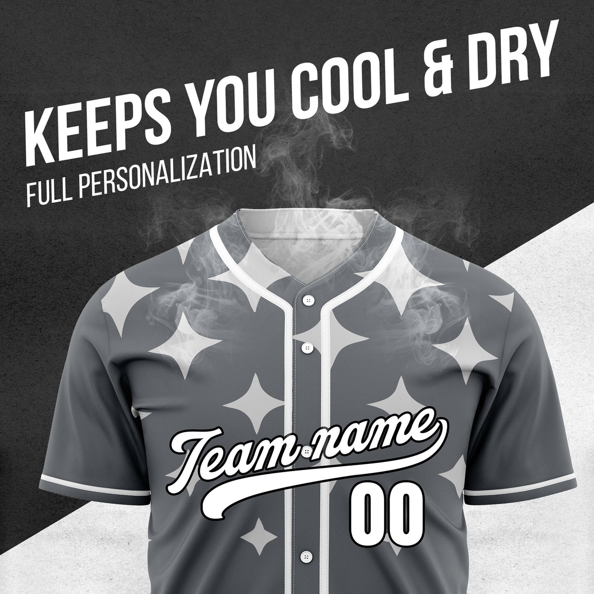 Custom Starlight Dark Grey Baseball Sports Jersey Personalized Uniform with Name & Number