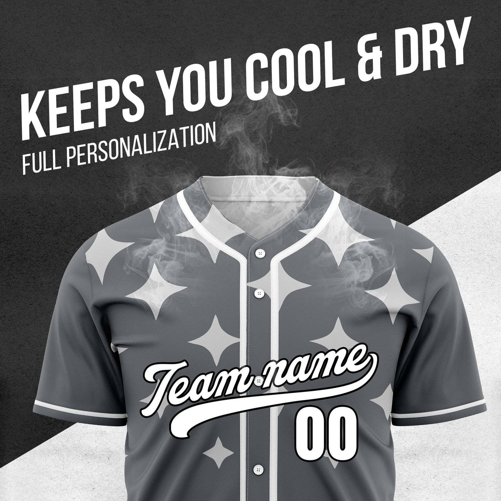 Custom Starlight Dark Grey Baseball Sports Jersey Personalized Uniform with Name & Number