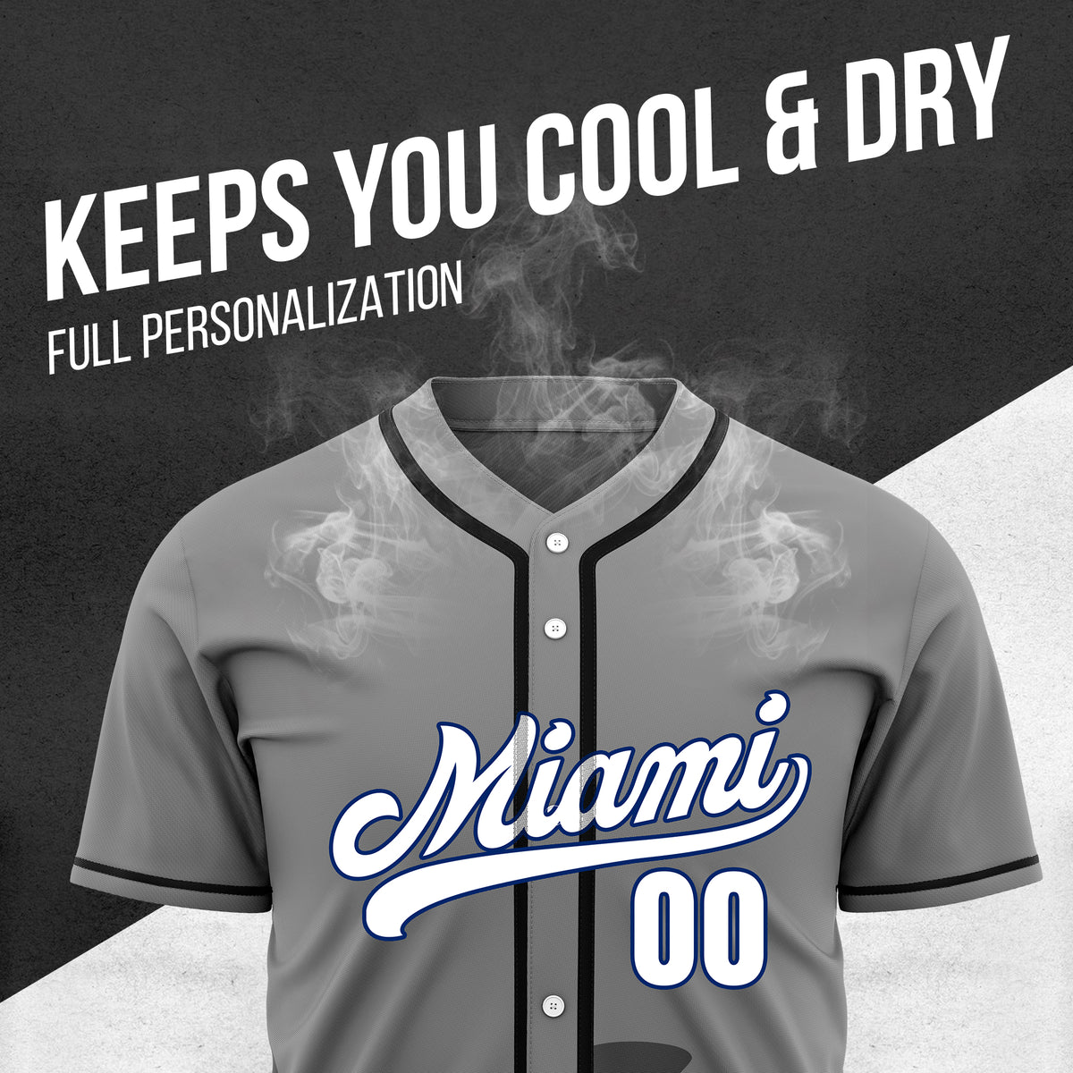Custom City Tide Grey Baseball Sports Jersey Personalized Uniform with Name & Number