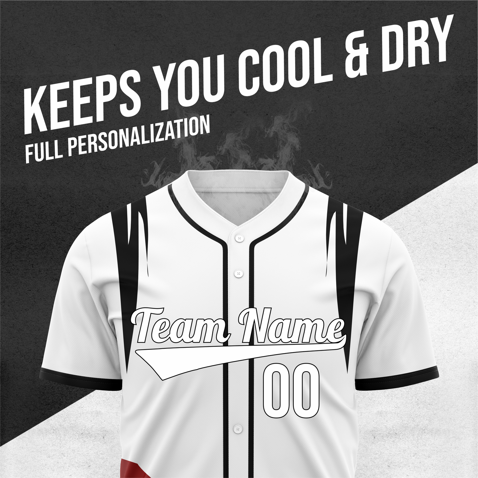 Custom Curve Edge Baseball White Sports Jersey Personalized Uniform with Name & Number
