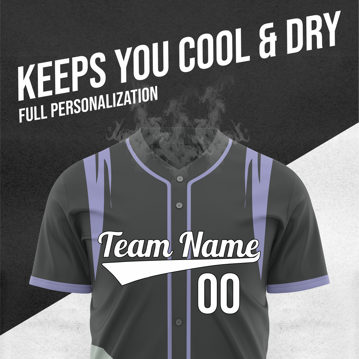 Custom Curve Edge Baseball Dark Grey Sports Jersey Personalized Uniform with Name & Number
