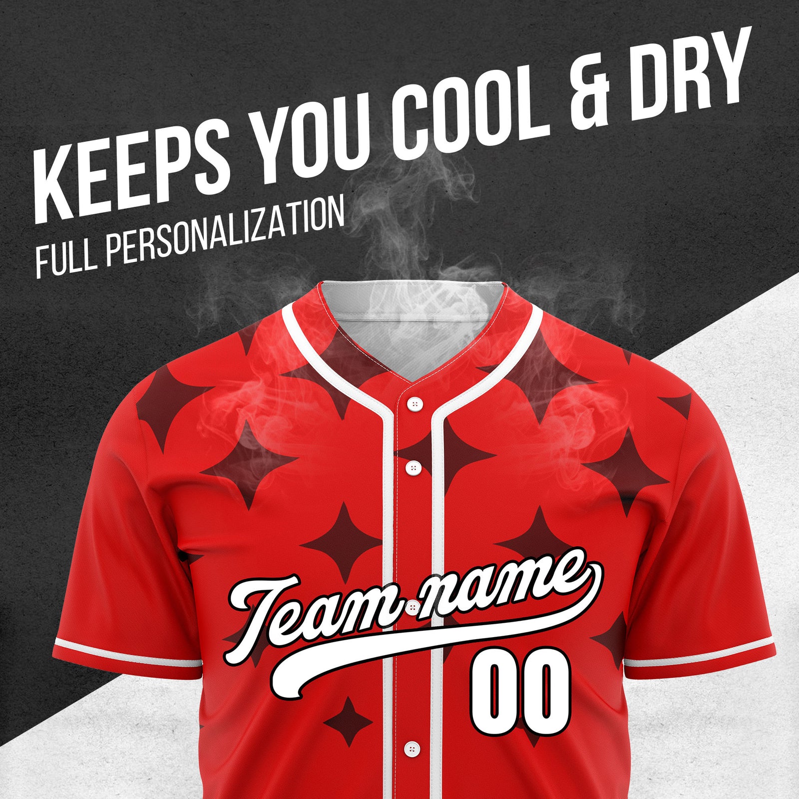 Custom Starlight Red Baseball Sports Jersey Personalized Uniform with Name & Number