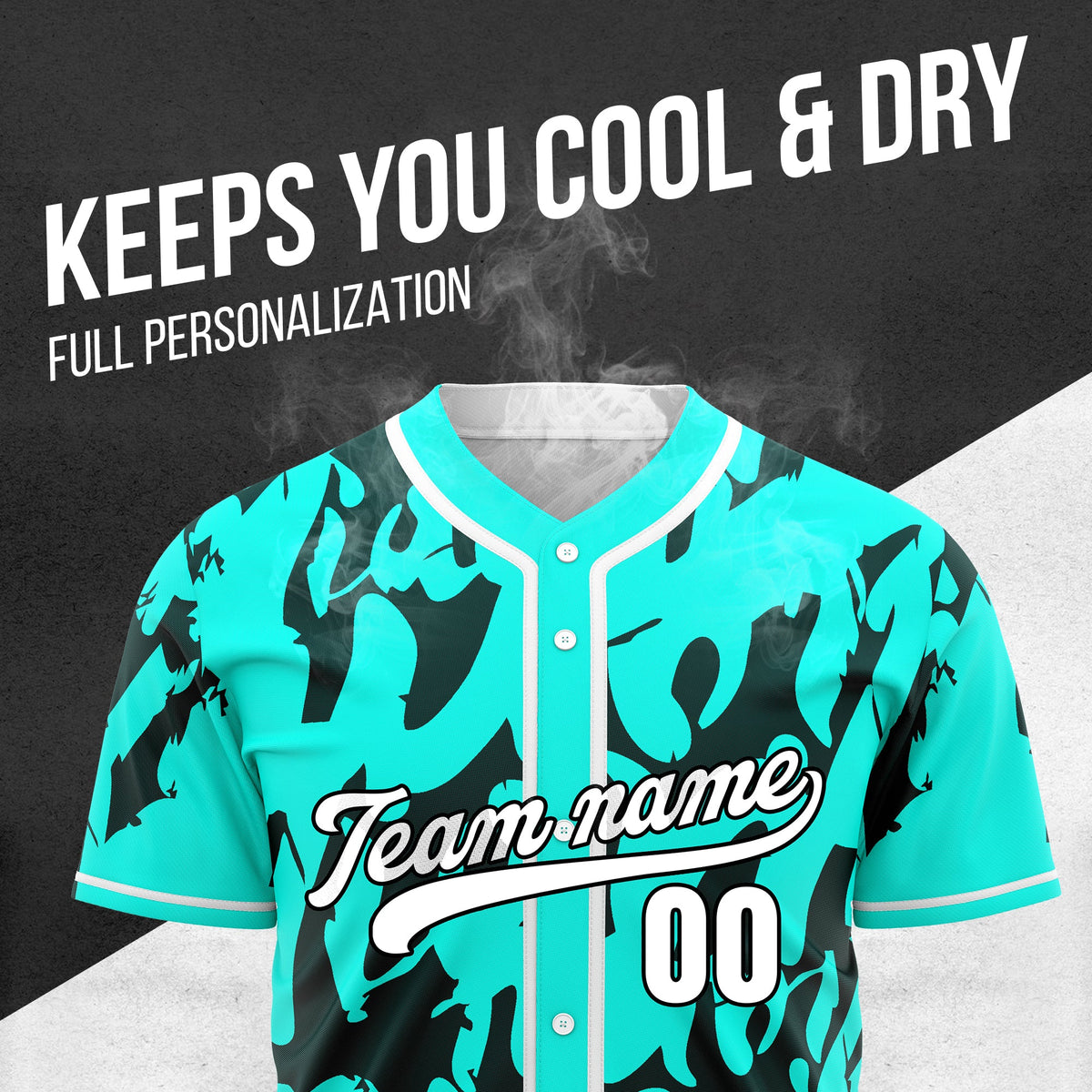 Custom Graffiti Sox Aqua Baseball Sports Jersey Personalized Uniform with Name & Number