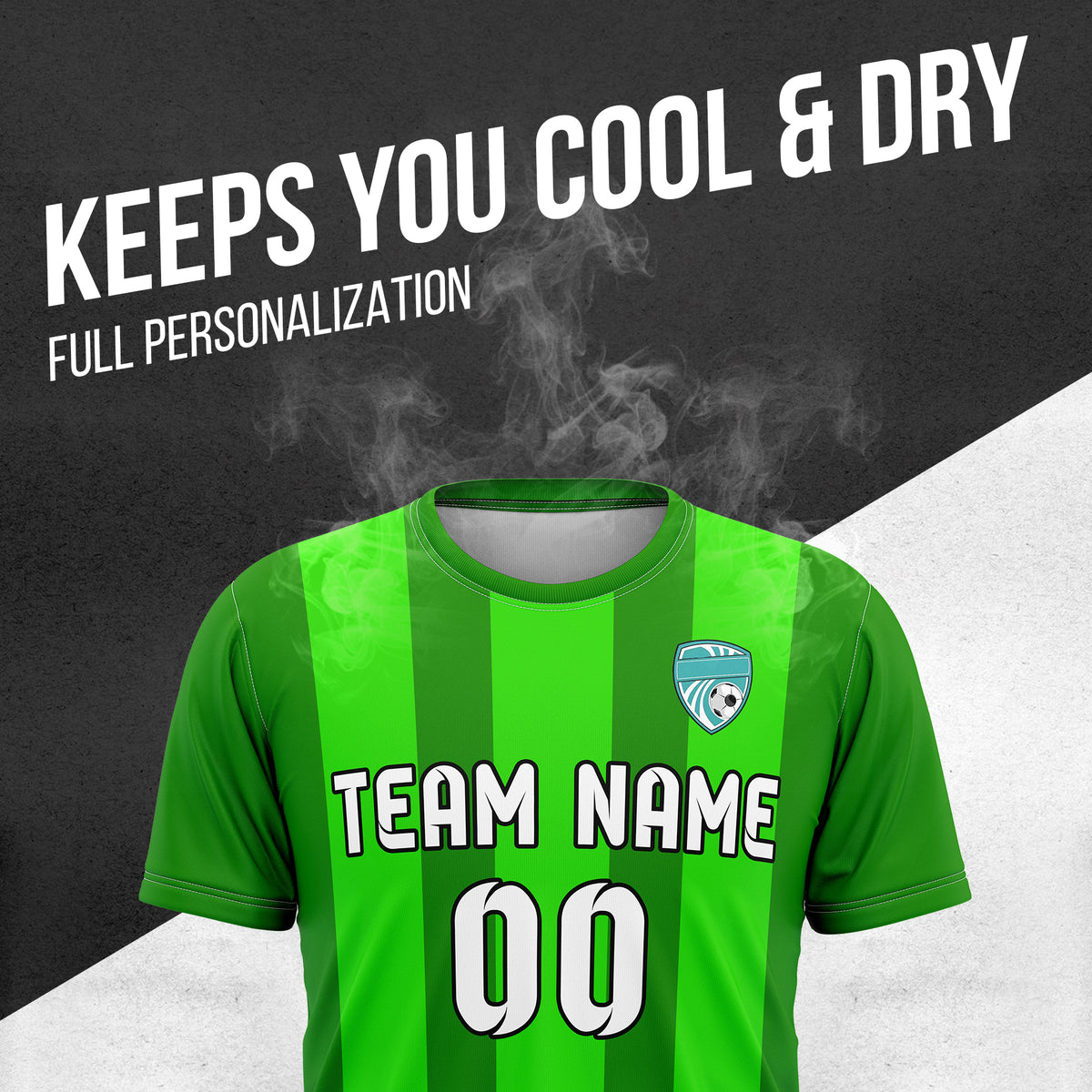 Custom Striker Stripe Green Soccer sport Tops Jersey