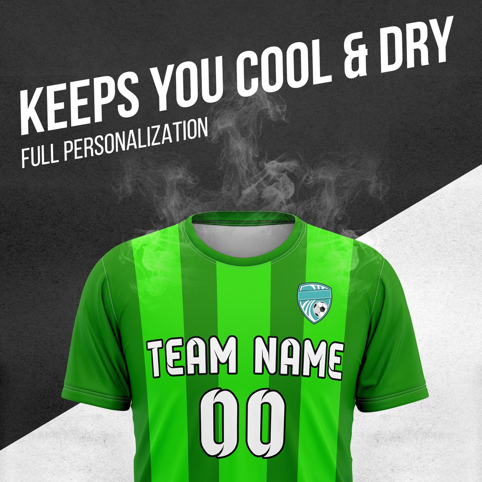 Custom Striker Stripe Green Soccer sport Tops Jersey