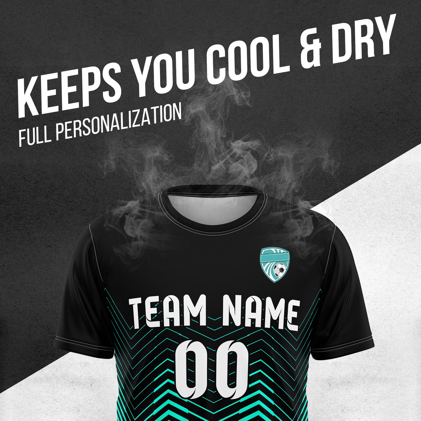 Custom Apex Strike R Side Pattern Black Soccer sport Tops Jersey
