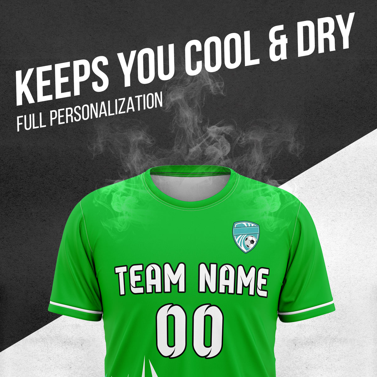 Custom Spark Strike R Side Pattern Soccer Green Sport Tops Jersey