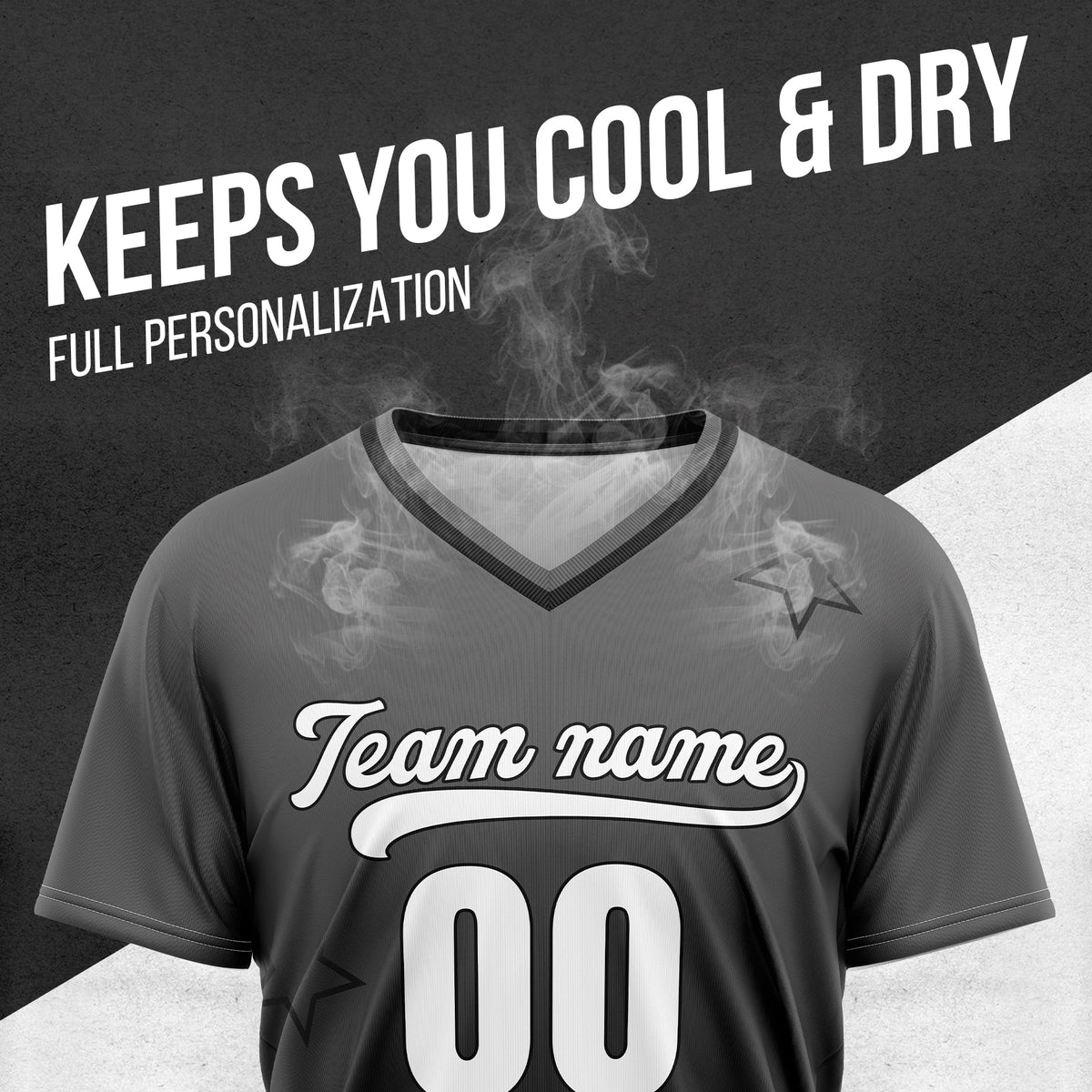 Custom Star Gradient Baseball Dark Grey Sports Jersey Personalized Uniform with Name & Number