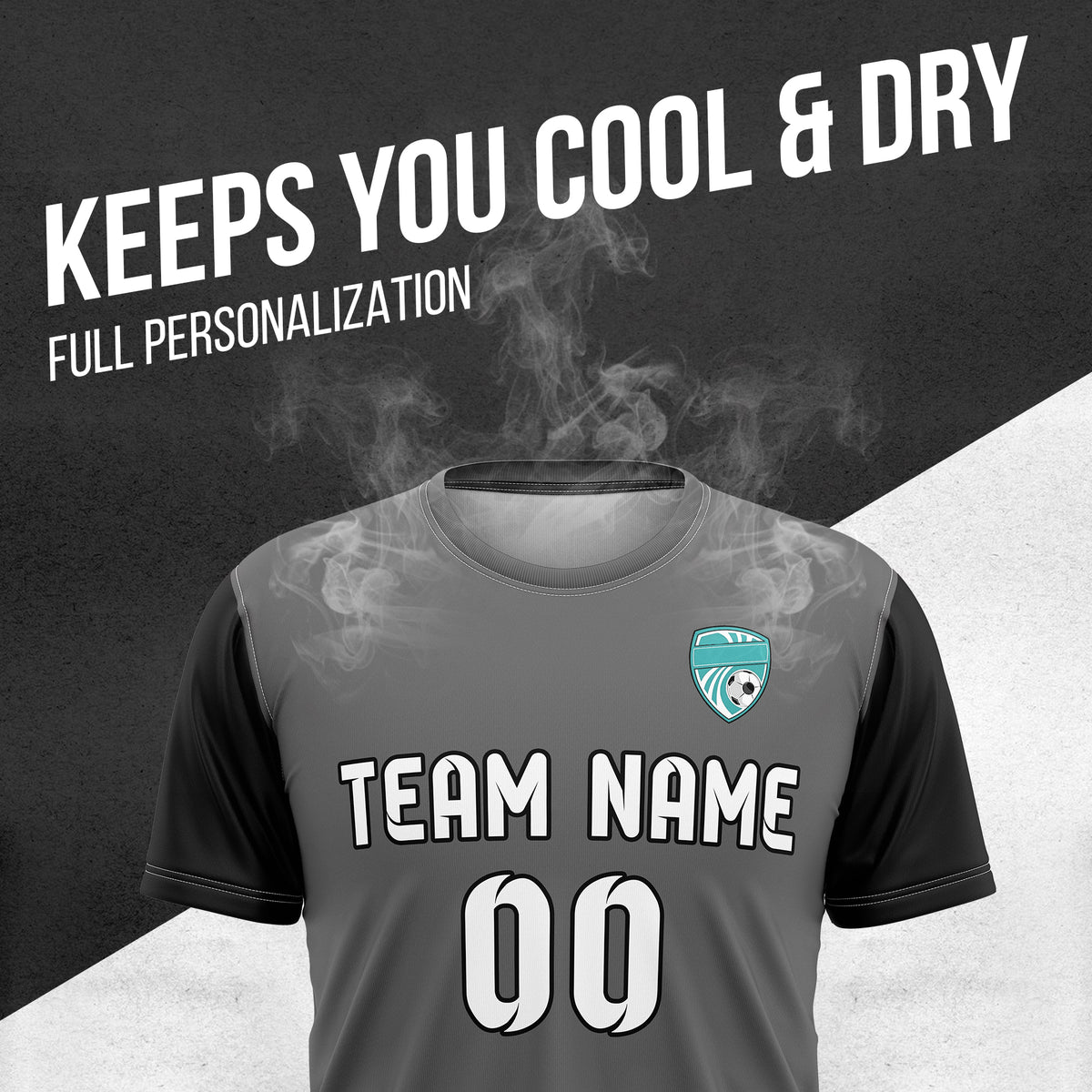 Custom BaseLine Stripe Dark Grey Soccer sport Tops Jersey