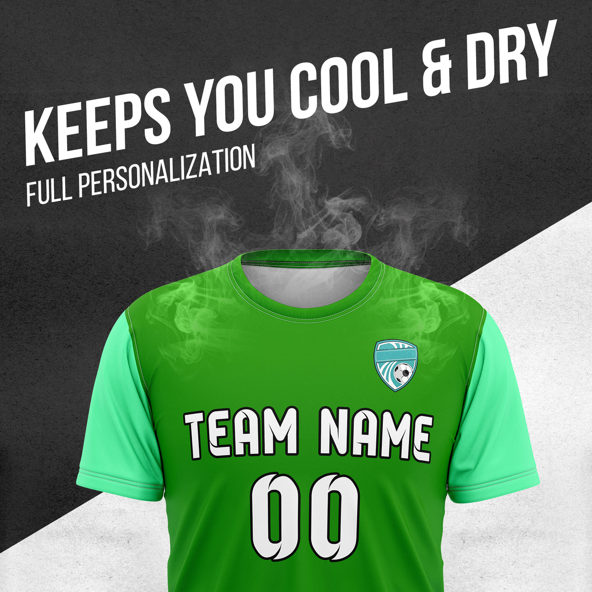 Custom BaseLine Stripe Green Soccer sport Tops Jersey