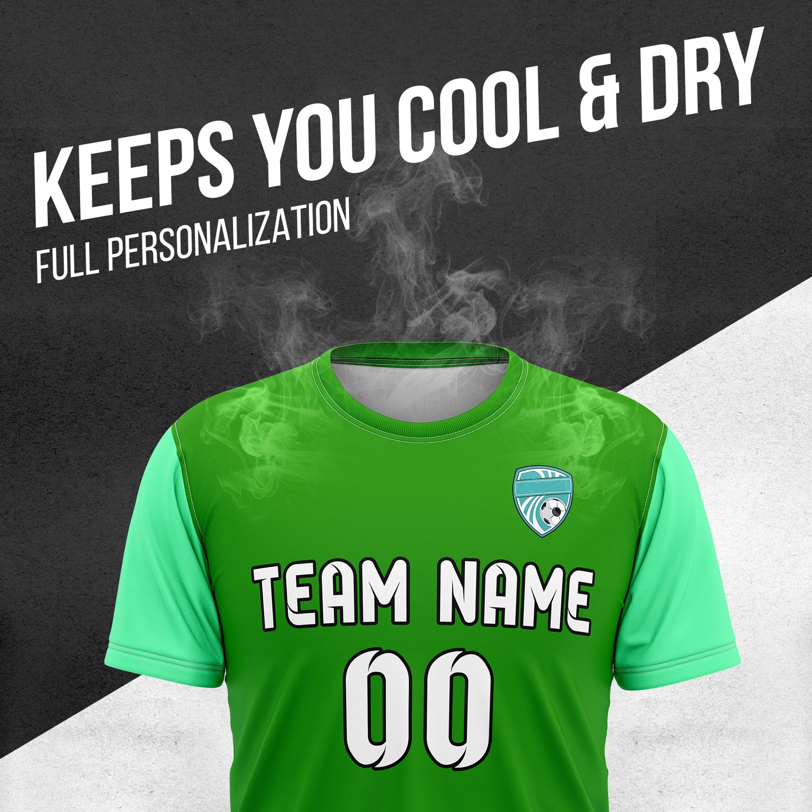 Custom BaseLine Stripe Green Soccer sport Tops Jersey