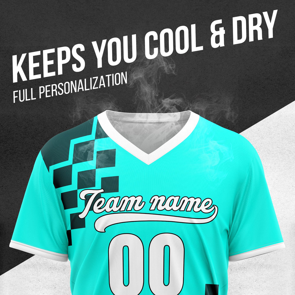 Custom Shadow Pixel Aqua Baseball Sports Jersey Personalized Uniform with Name & Number