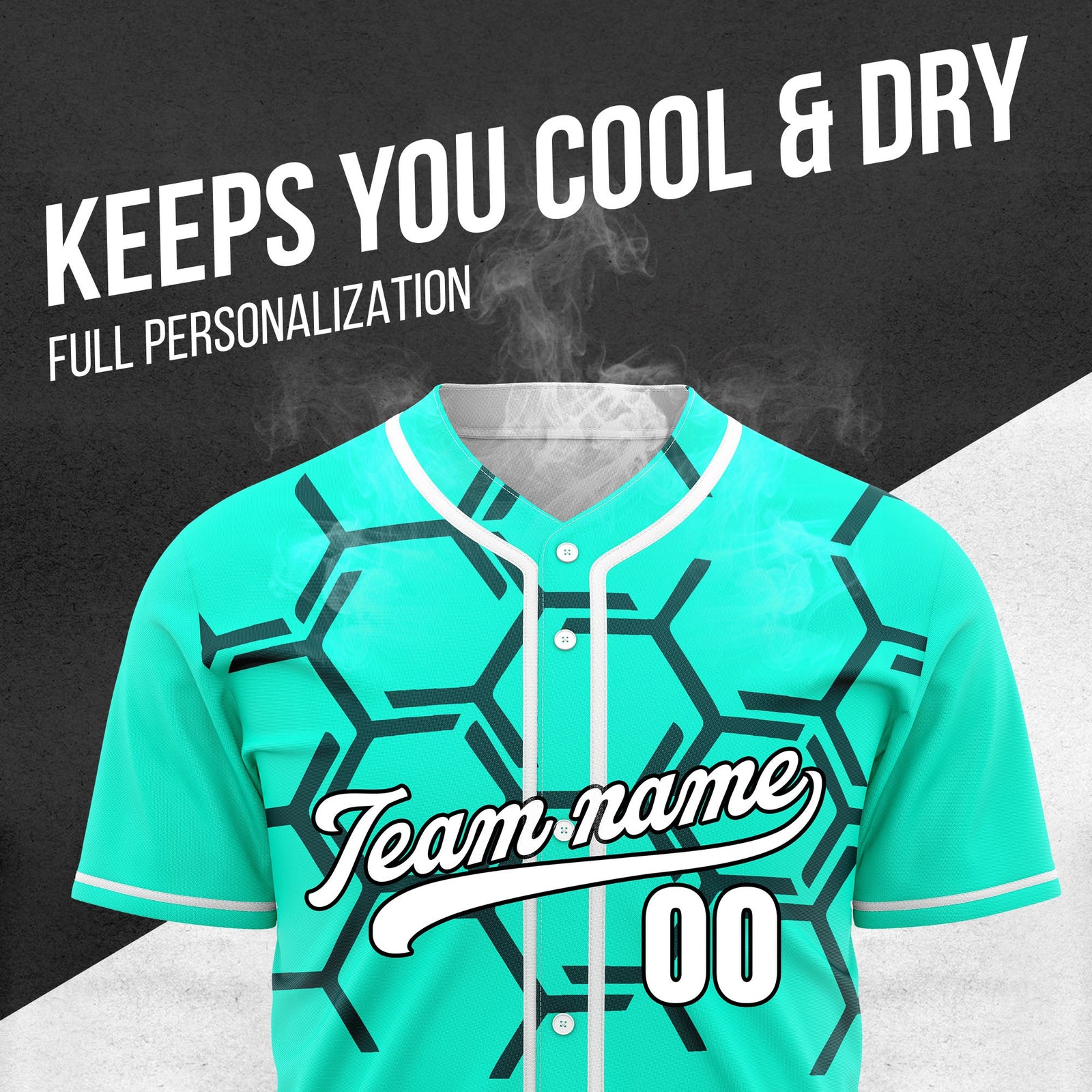 Custom Sting Force Aqua Baseball Sports Jersey Personalized Uniform with Name & Number