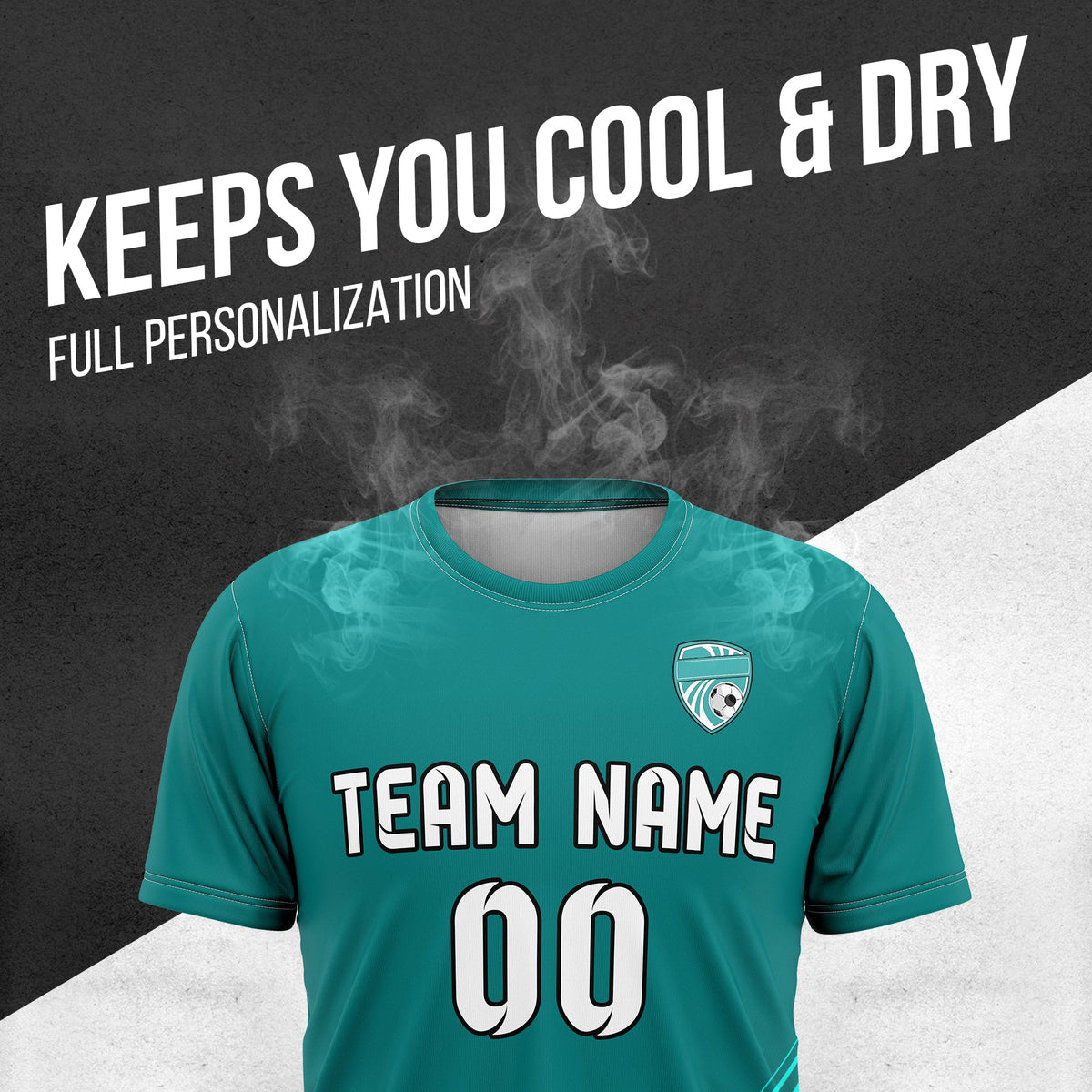 Custom Soccer R Stripes D4 SurgeLine Aqua Sports Tops Jersey