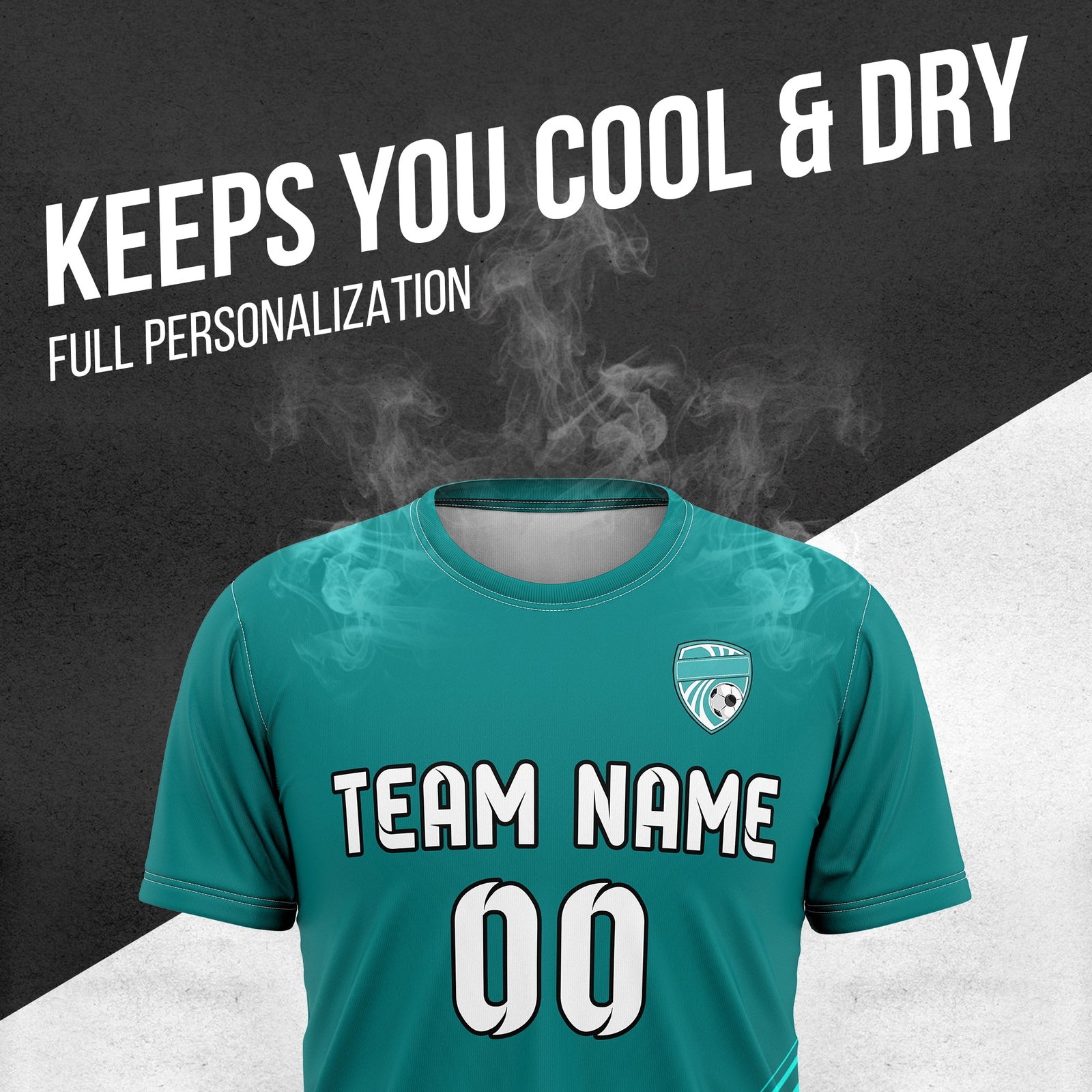 Custom Soccer R Stripes D4 SurgeLine Aqua Sports Tops Jersey